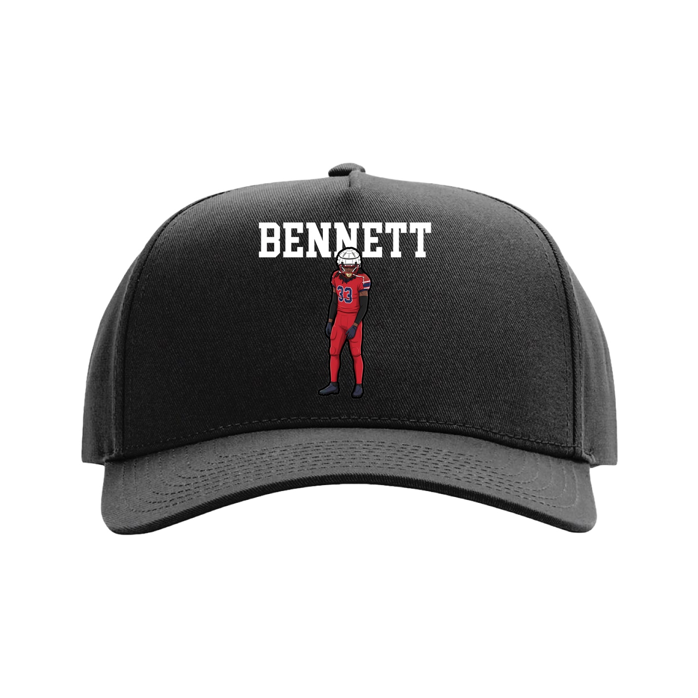 Full Fabric Five-Panel Champ Cap — Shirsey in Black