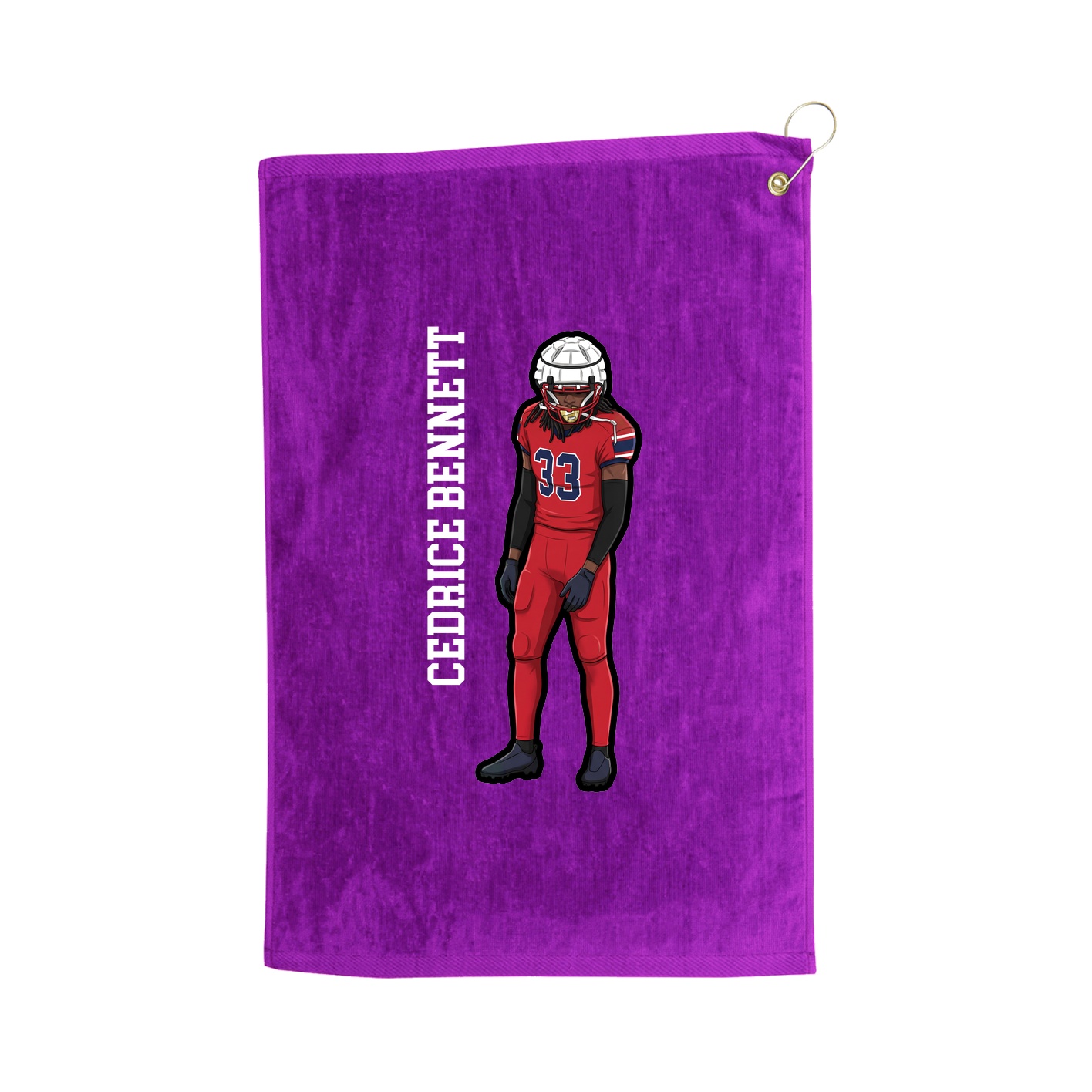 Golf Towel — Name Vertical in Purple