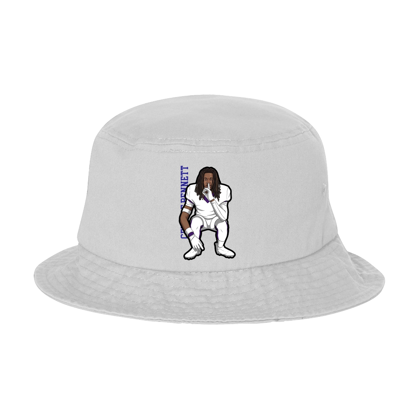 Bucket Cap — Name Vertical in White