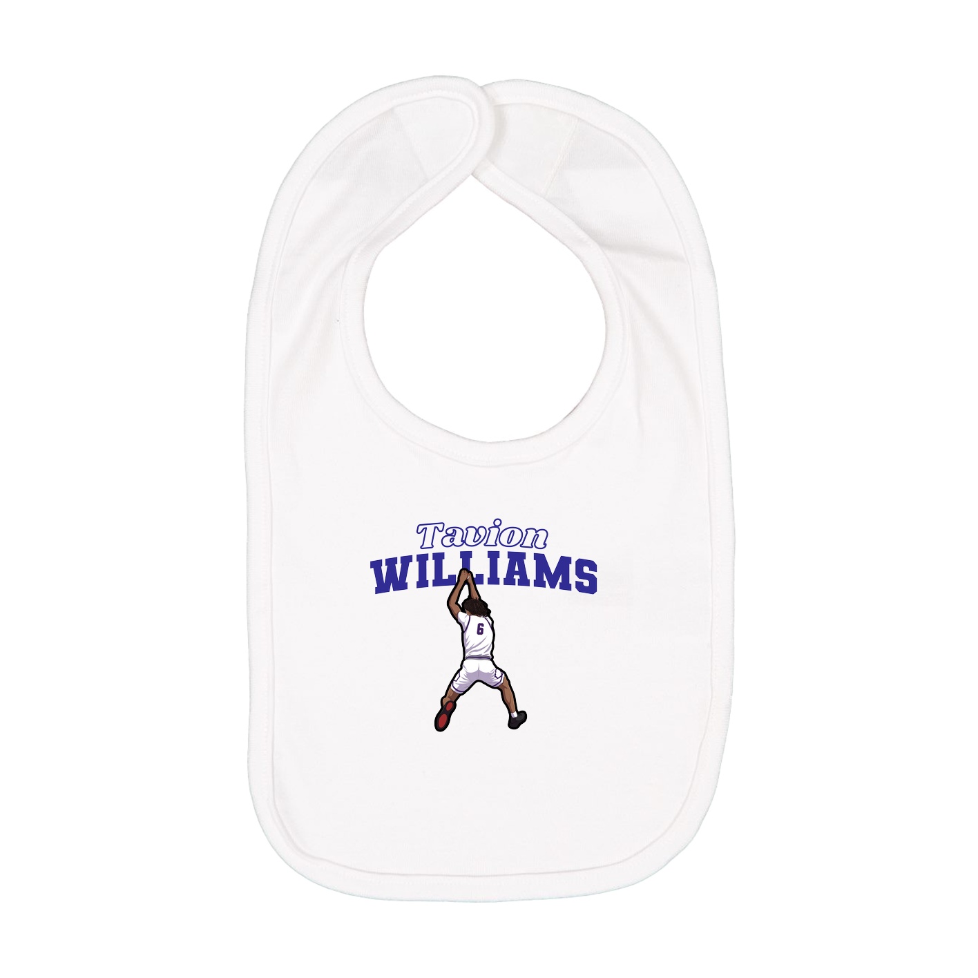 Infant Bib — Name Arch in White