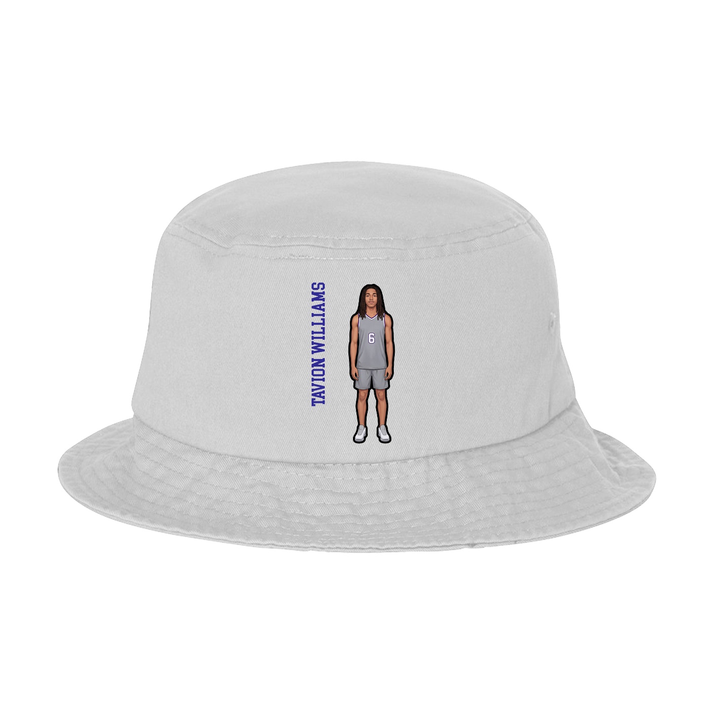 Bucket Cap — Name Vertical in White