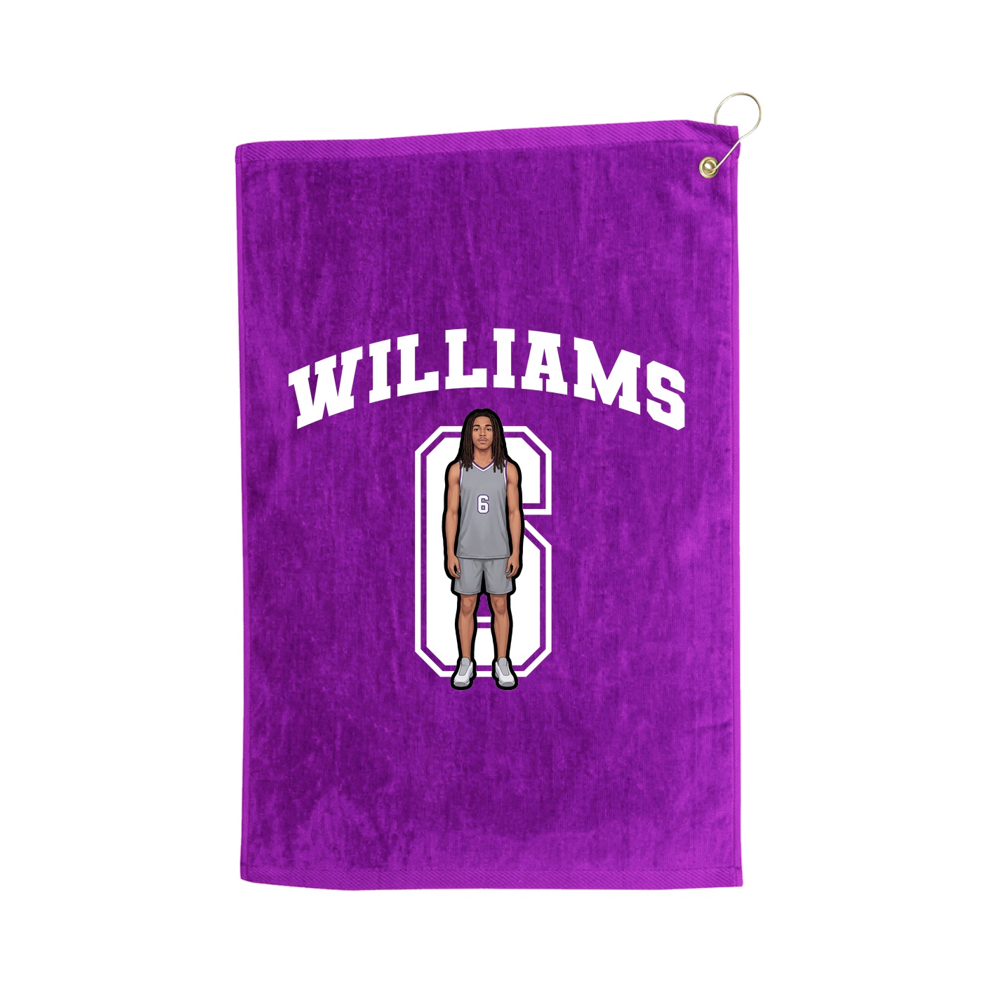 Golf Towel — Number in Purple