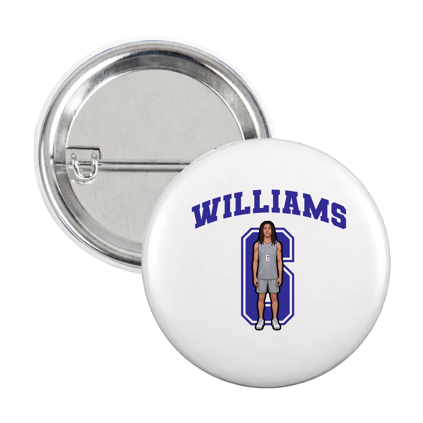 Game Day Button — Number in White