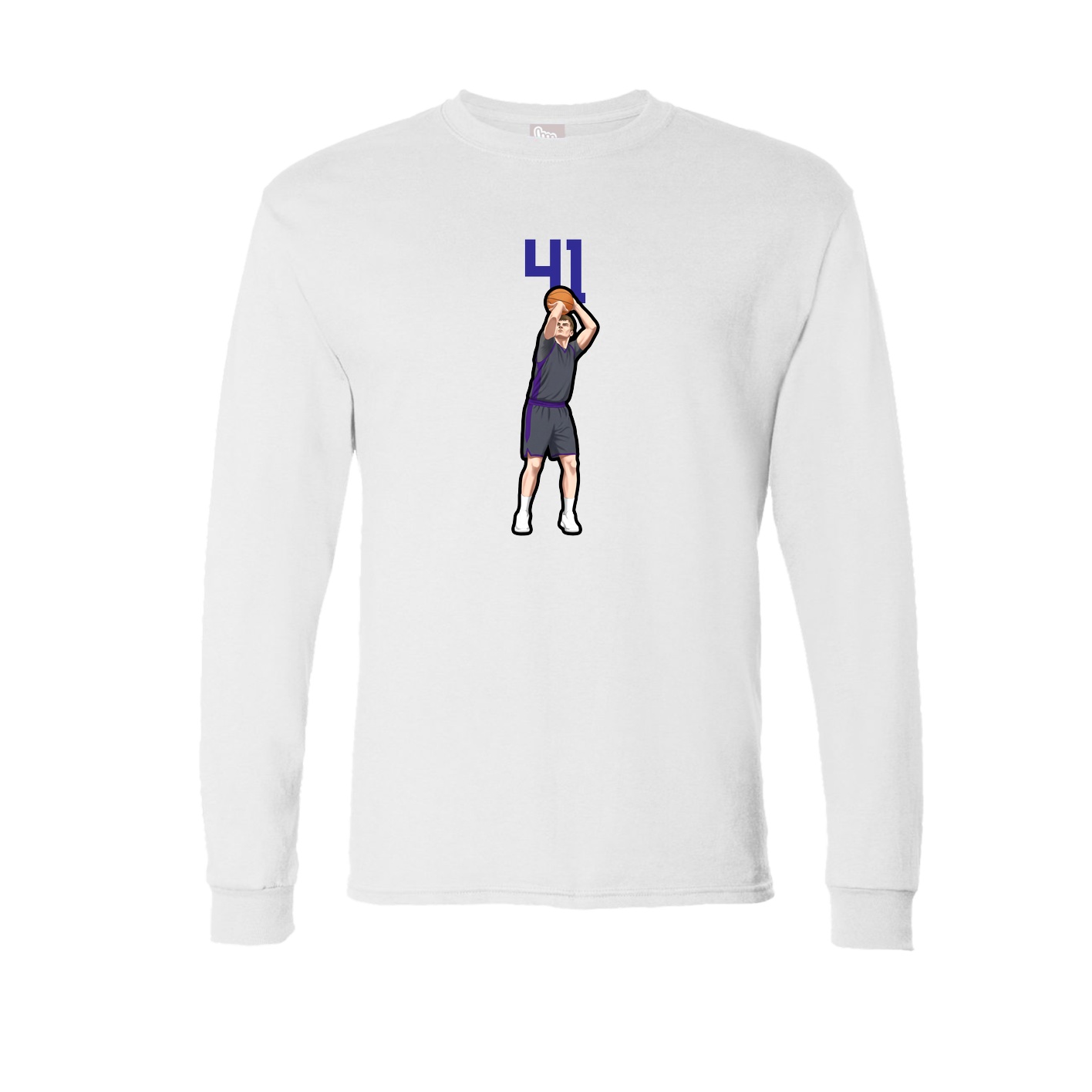 Long Sleeve Tee — Number Top in White