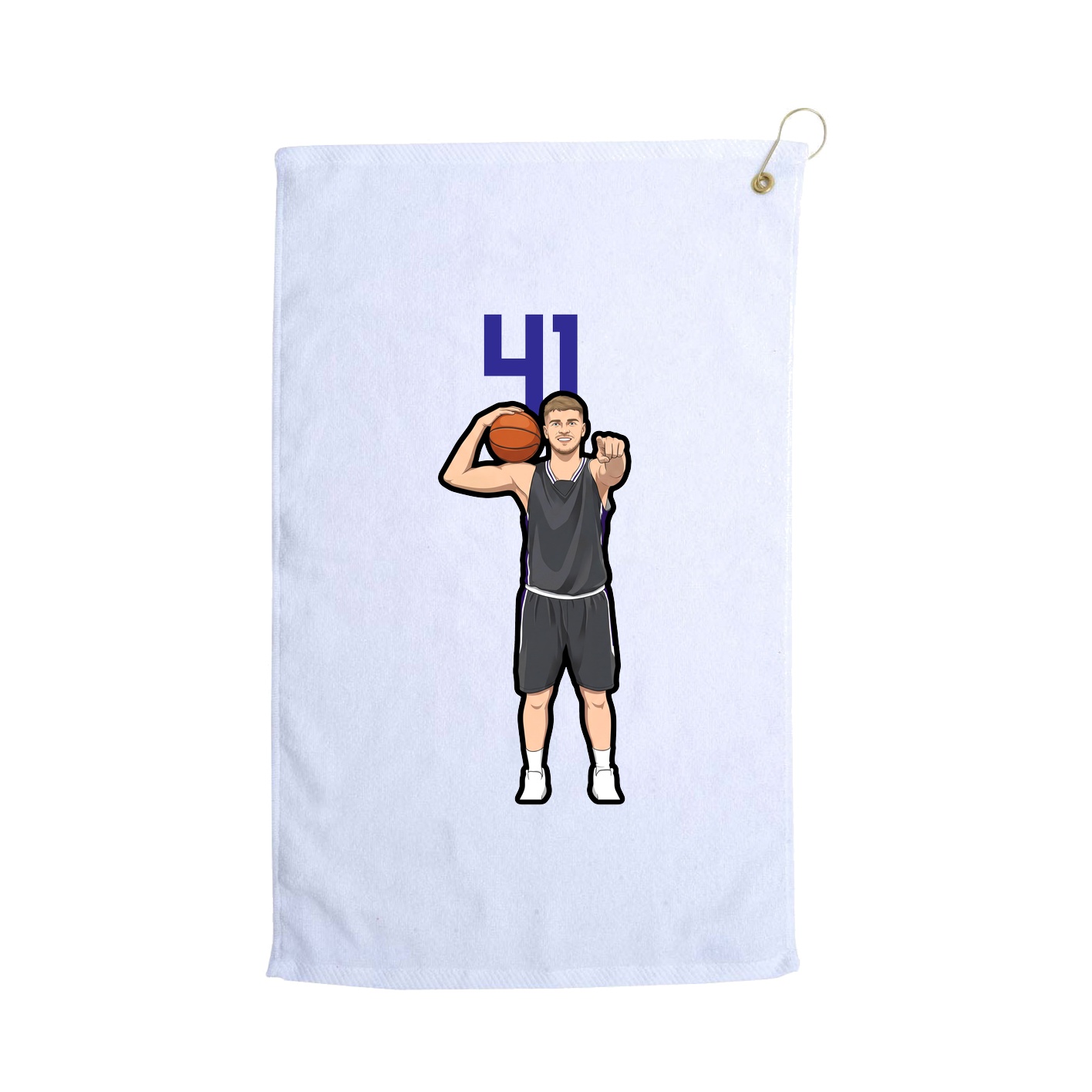 Golf Towel — Number Top in White