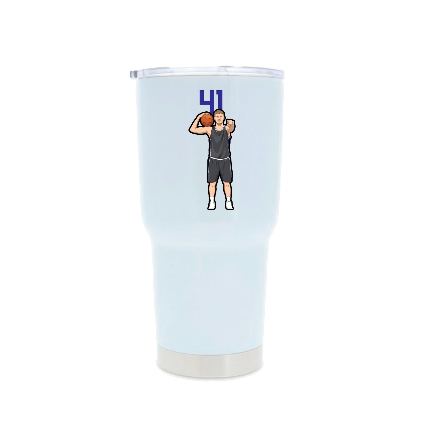 30oz Stainless Steel Tumbler — Number Top in White
