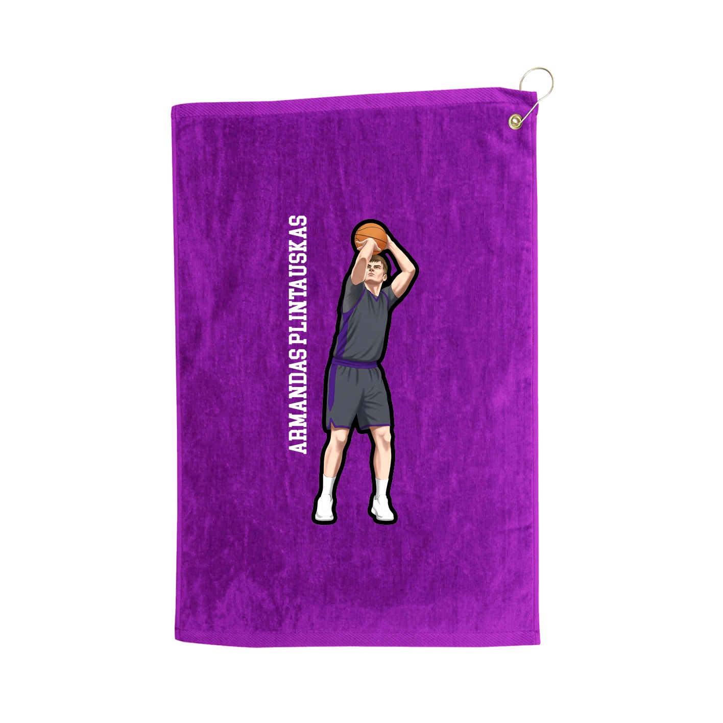 Golf Towel — Name Vertical in Purple