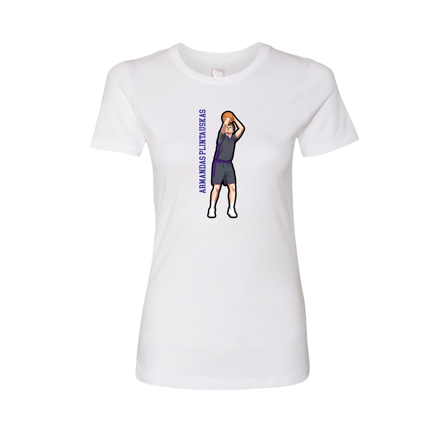 Fitted Women's Tee — Name Vertical in White