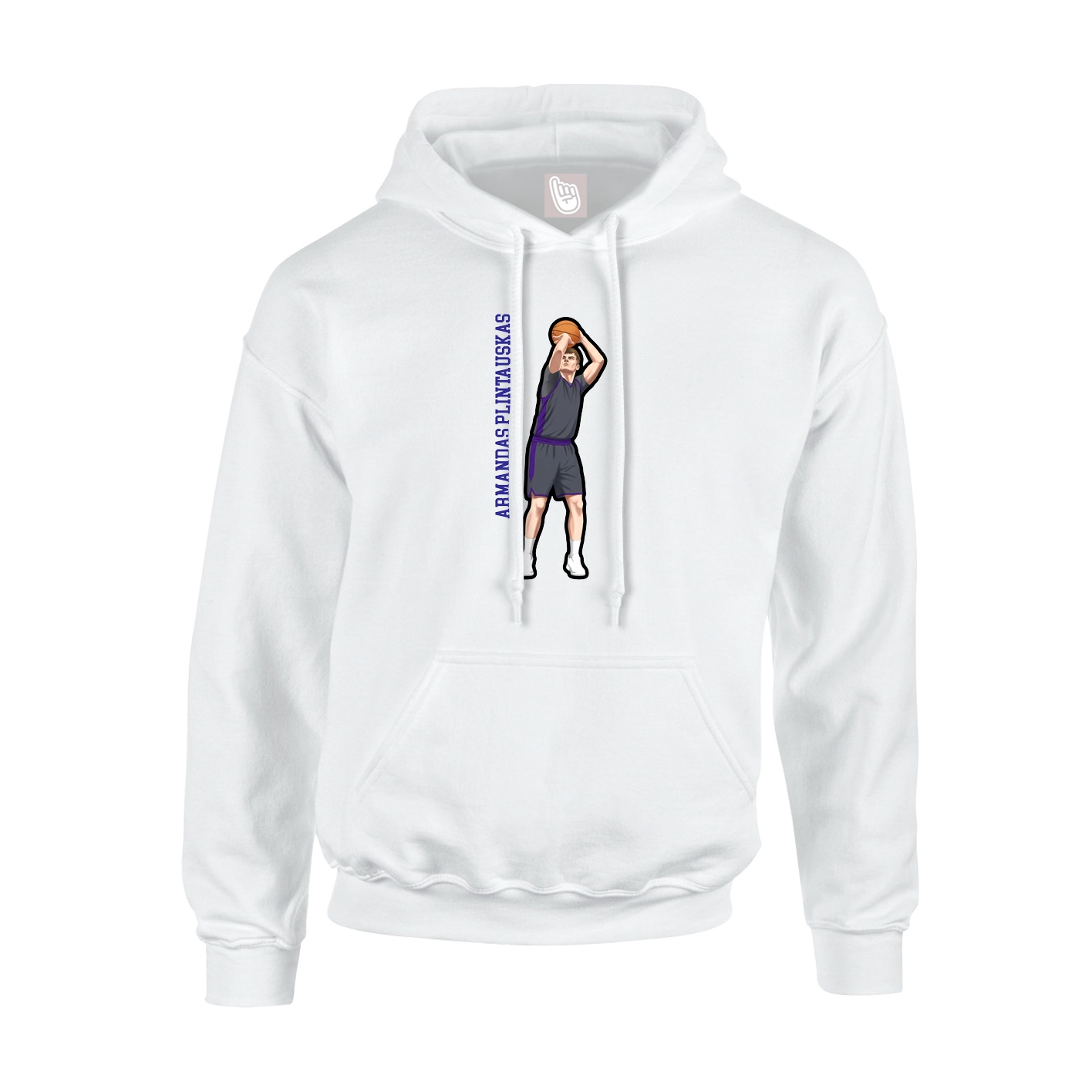 Youth Hoodie — Name Vertical in White