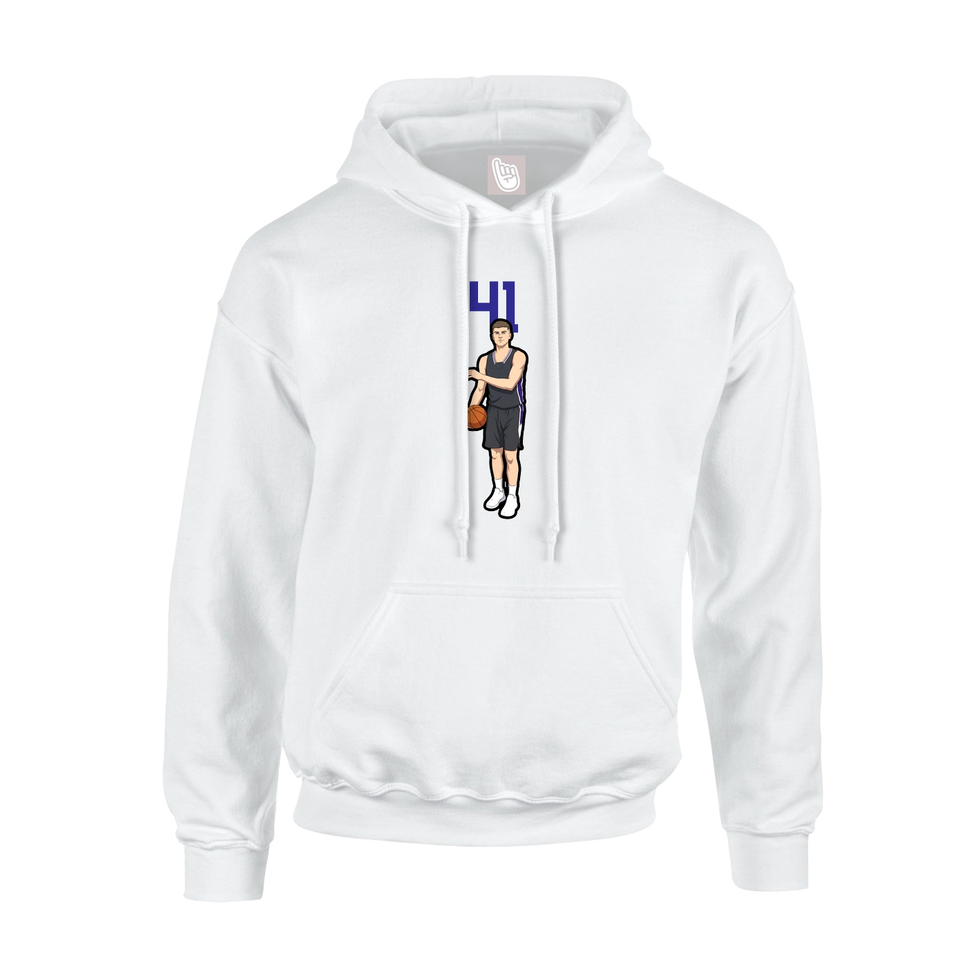 Youth Hoodie — Number Top in White