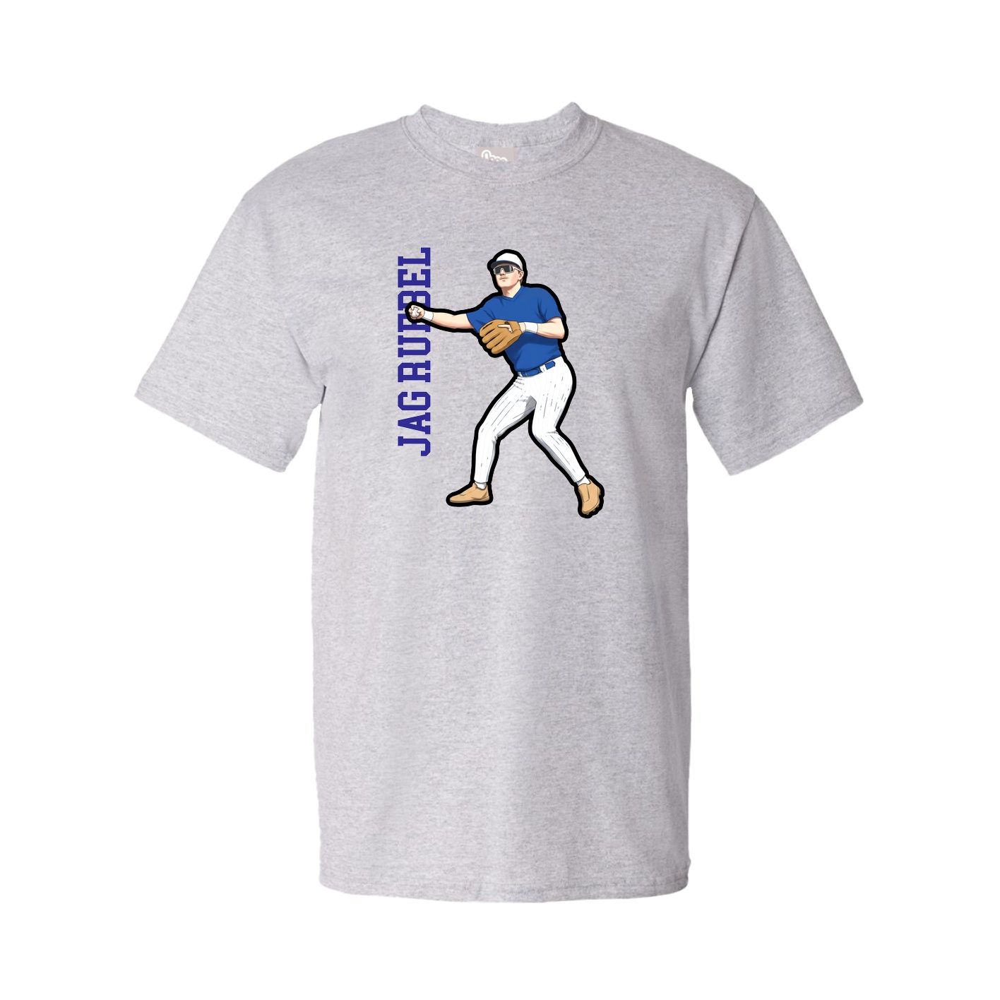 Tee — Name Vertical in Grey