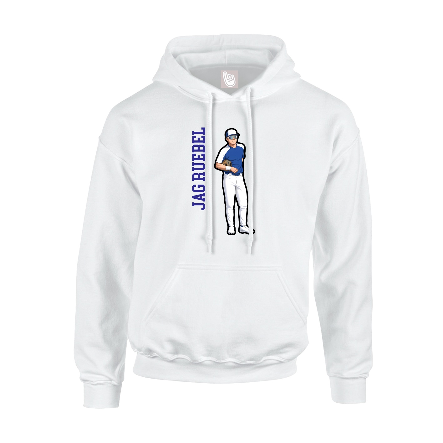 Hoodie — Name Vertical in White