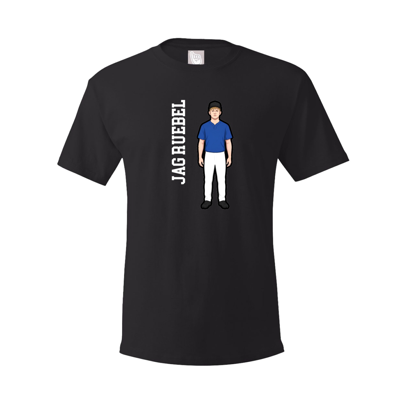 Youth Tee — Name Vertical in Black
