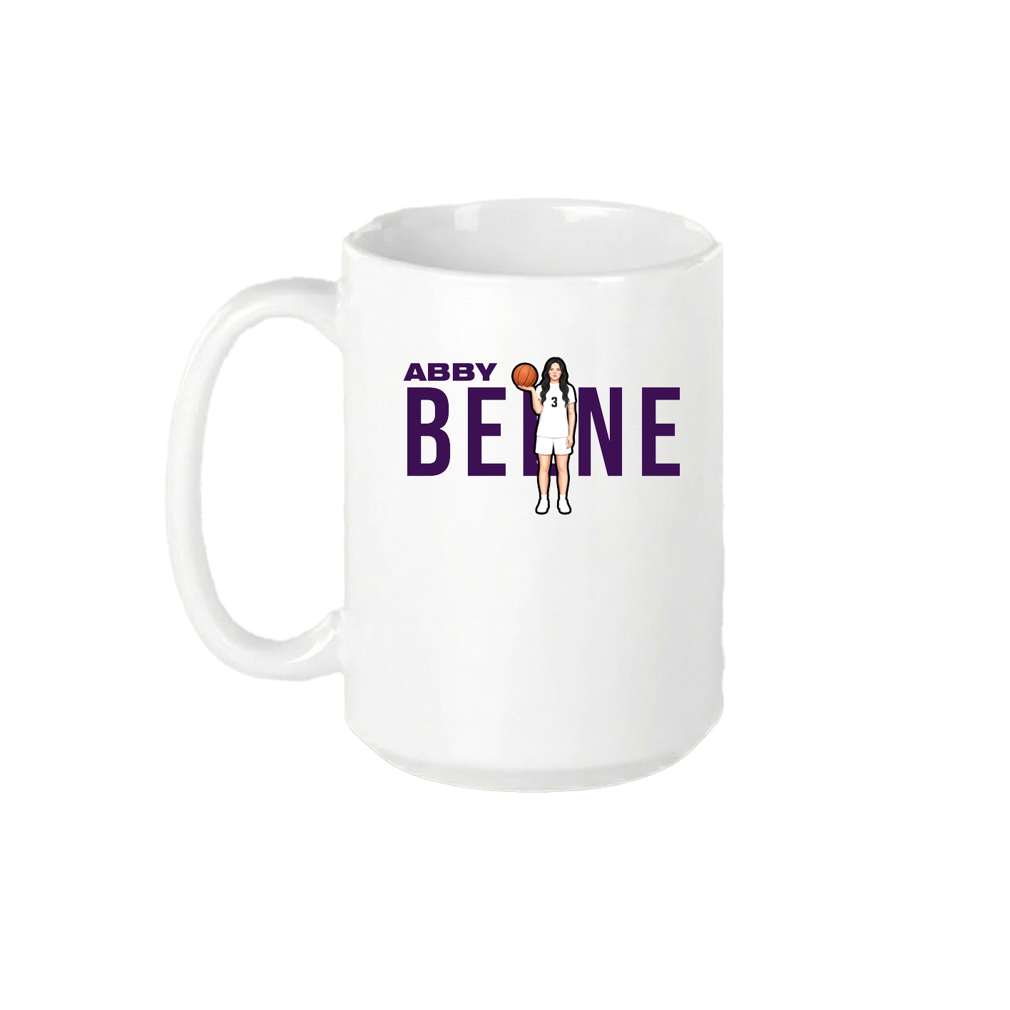 15oz Coffee Mug — Player Name in White