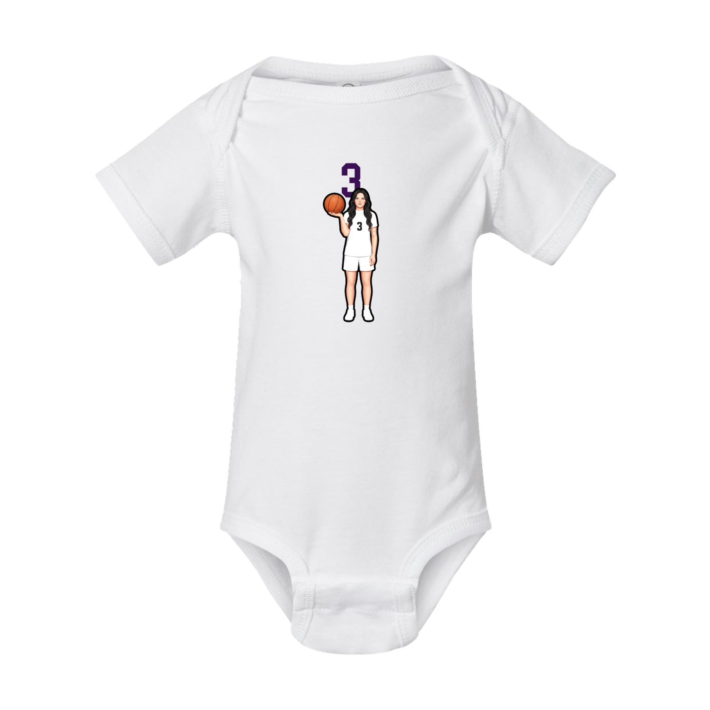Baby Onesie — Number Top in White