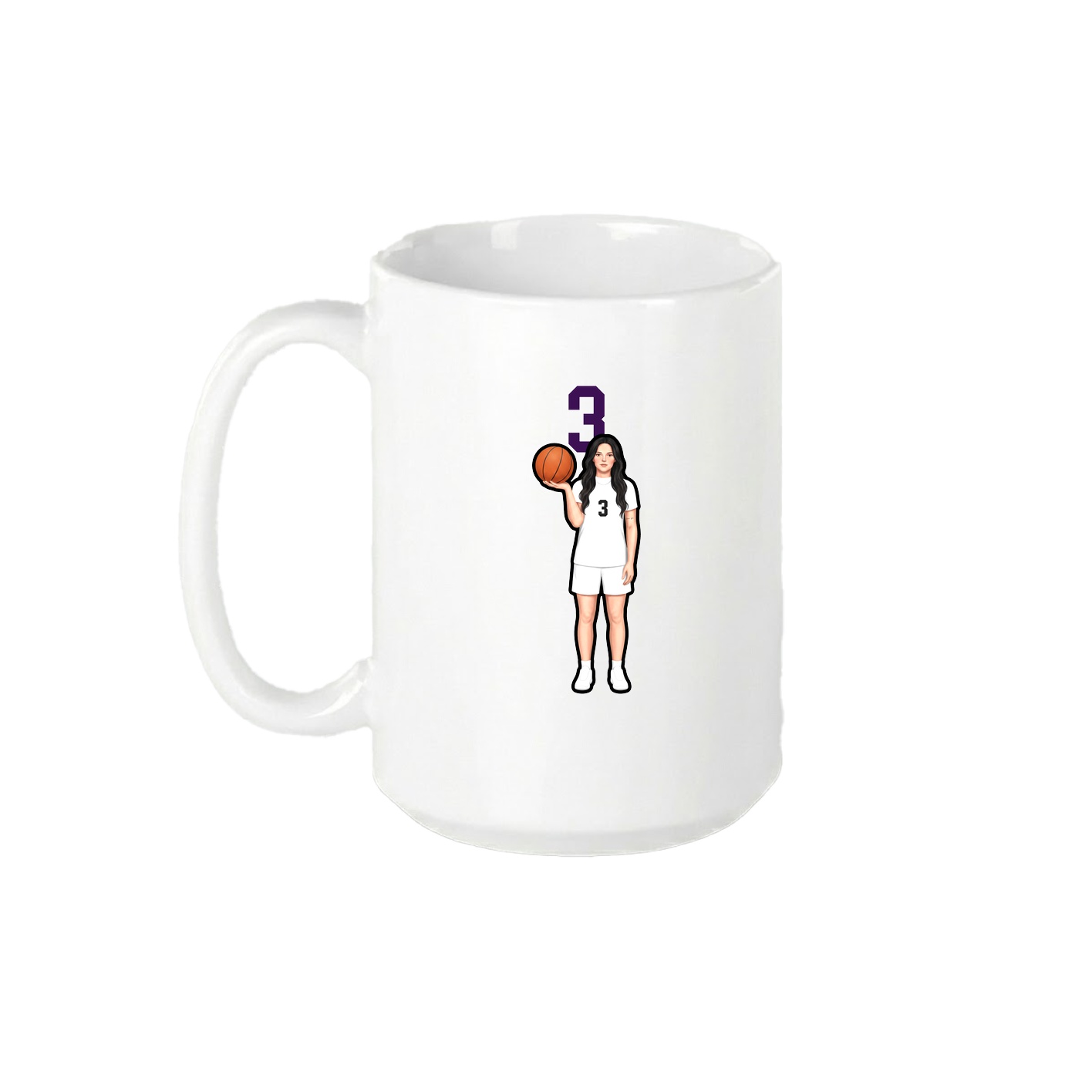 15oz Coffee Mug — Number Top in White