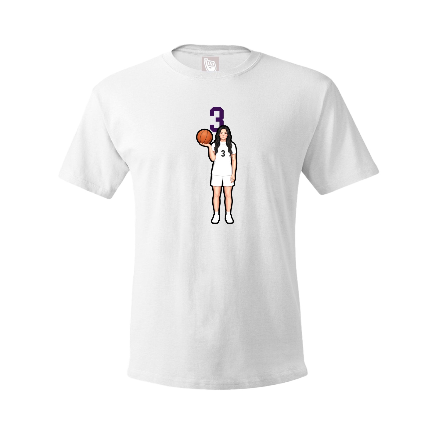 Youth Tee — Number Top in White