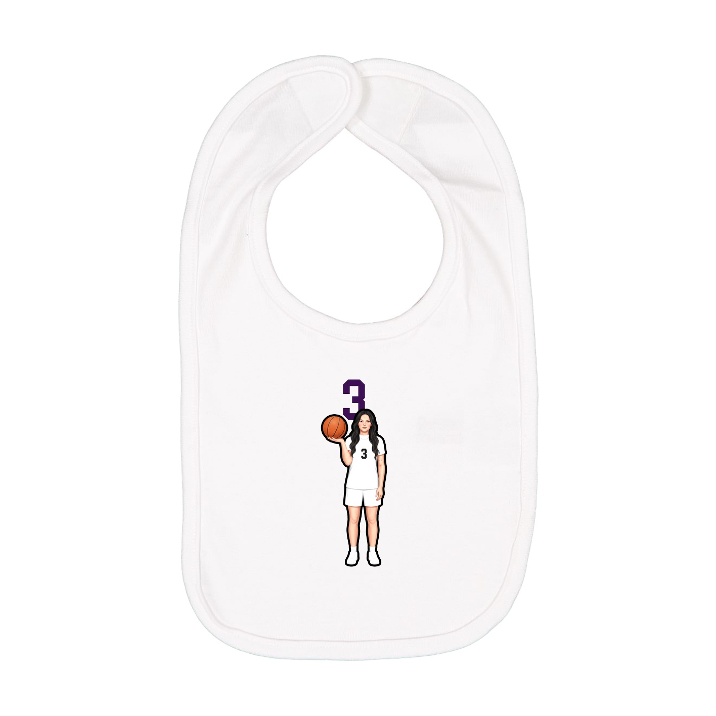 Infant Bib — Number Top in White