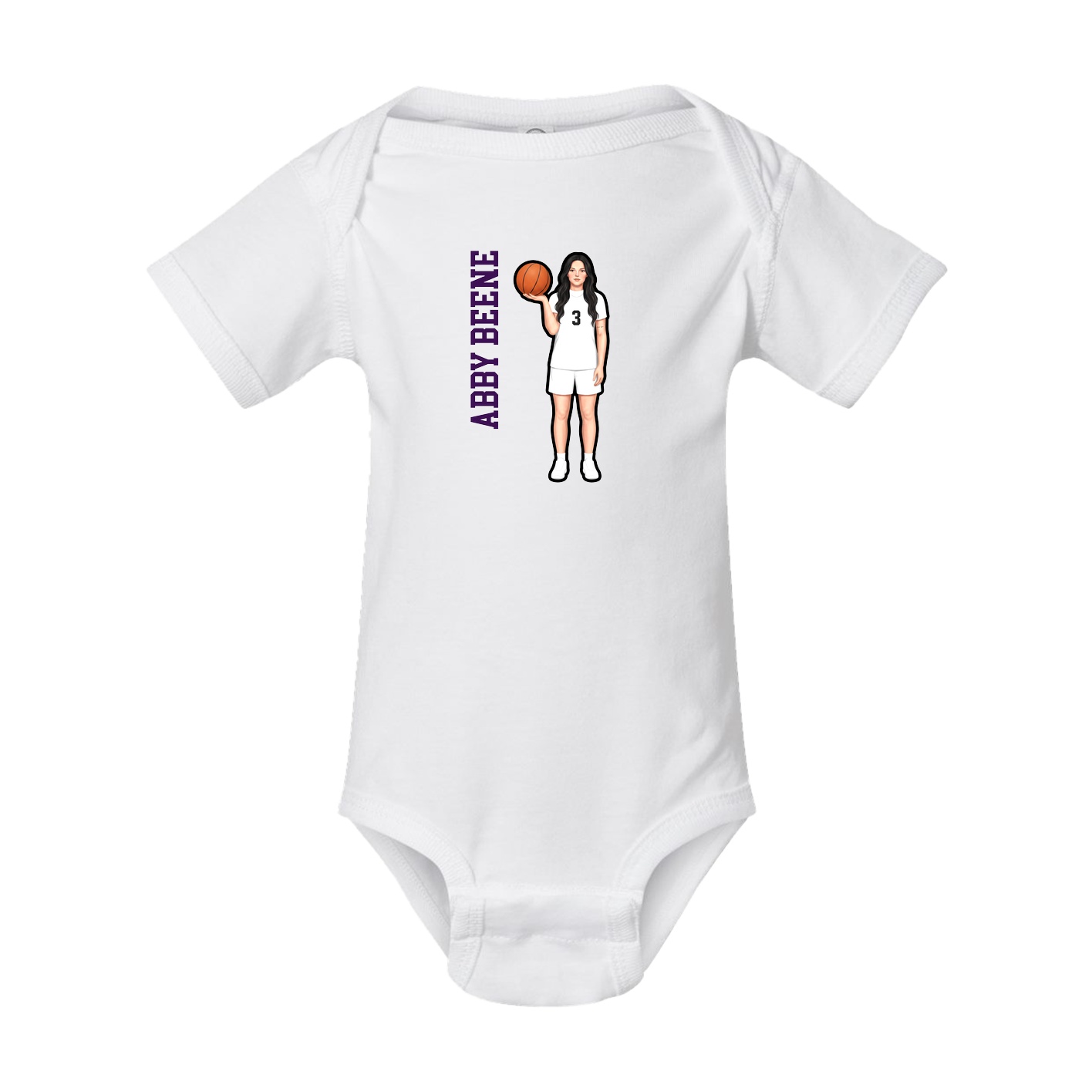 Baby Onesie — Name Vertical in White