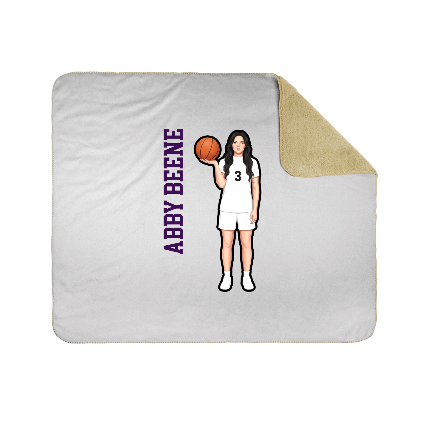 Throw Blanket — Name Vertical in White