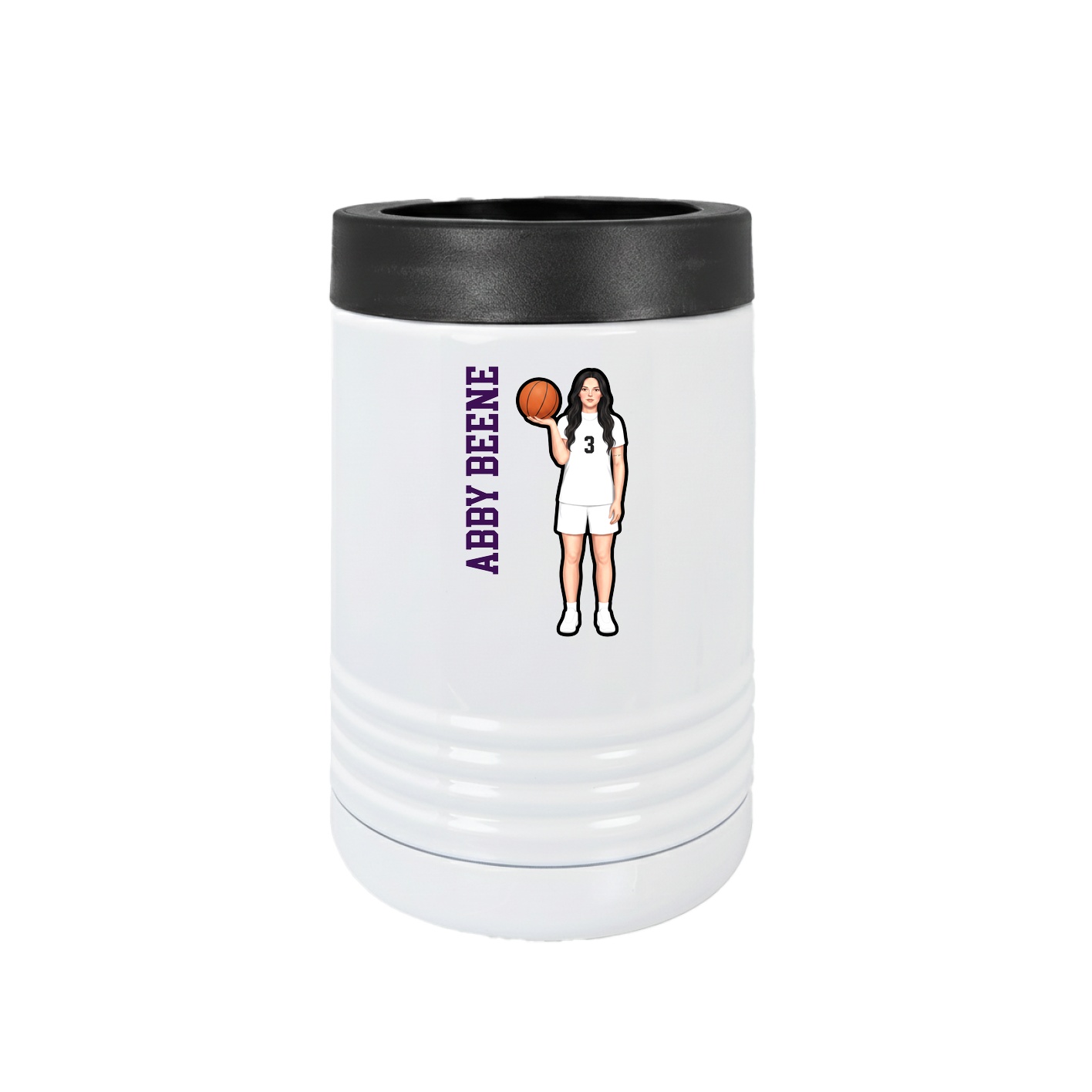Beverage Holder — Name Vertical in White