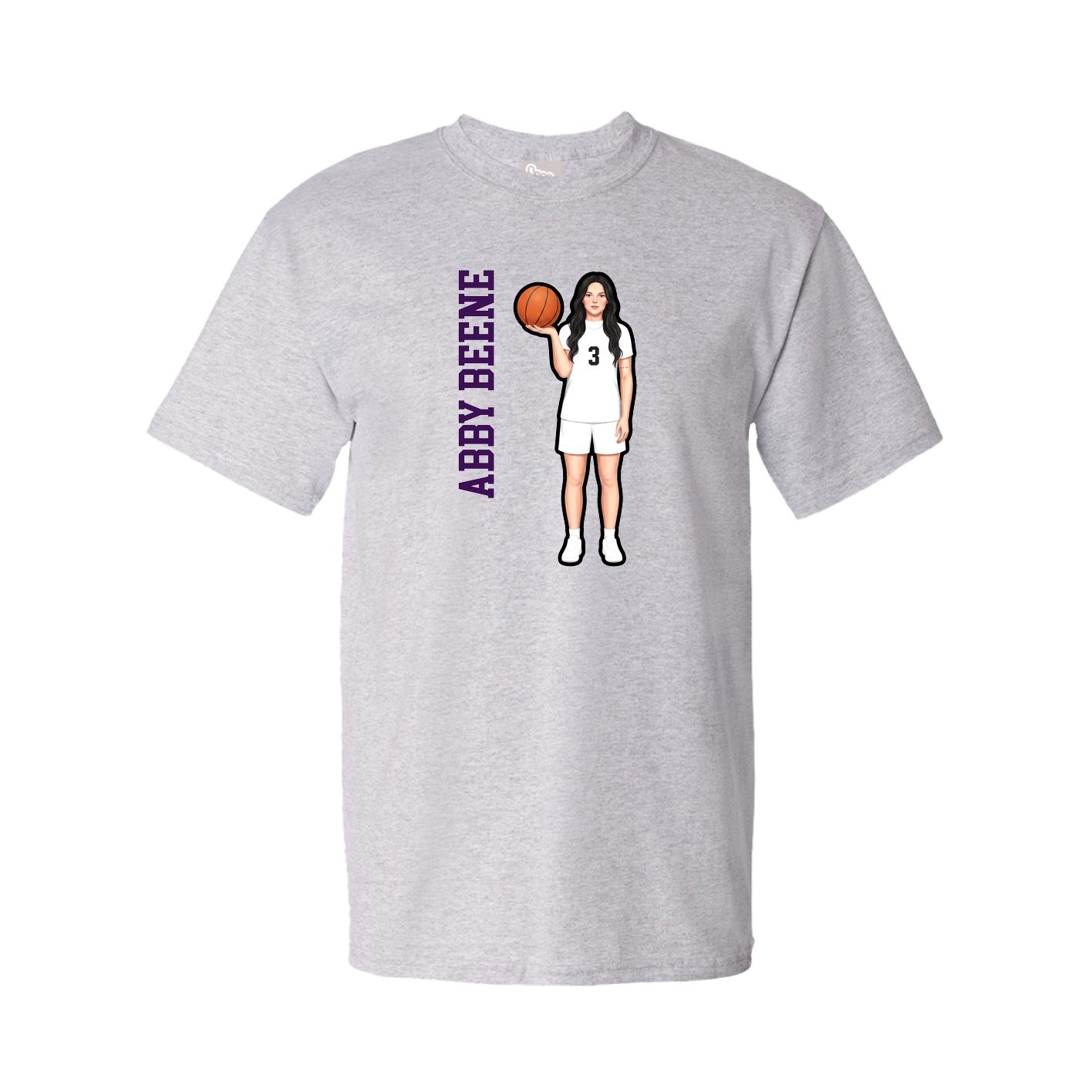 Youth Tee — Name Vertical in Grey