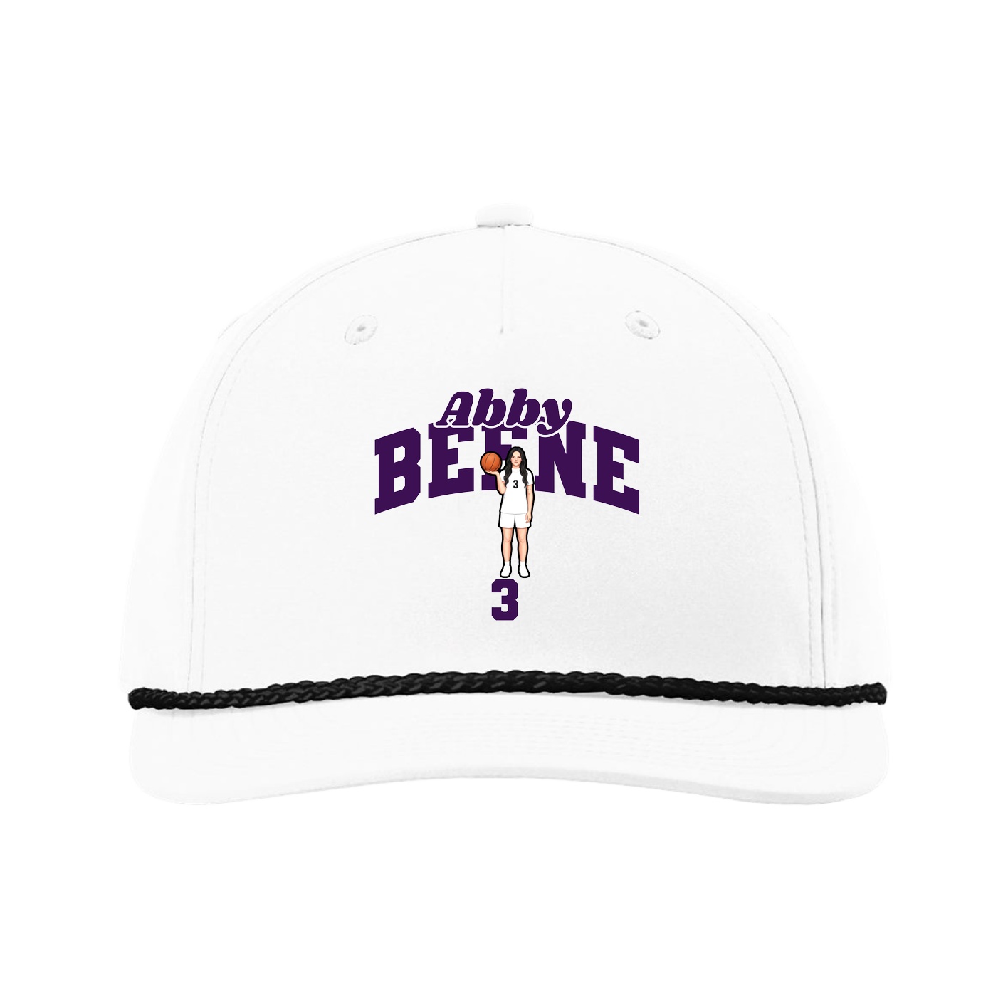 Five-Panel Classic Rope Cap — Signature Arch in White