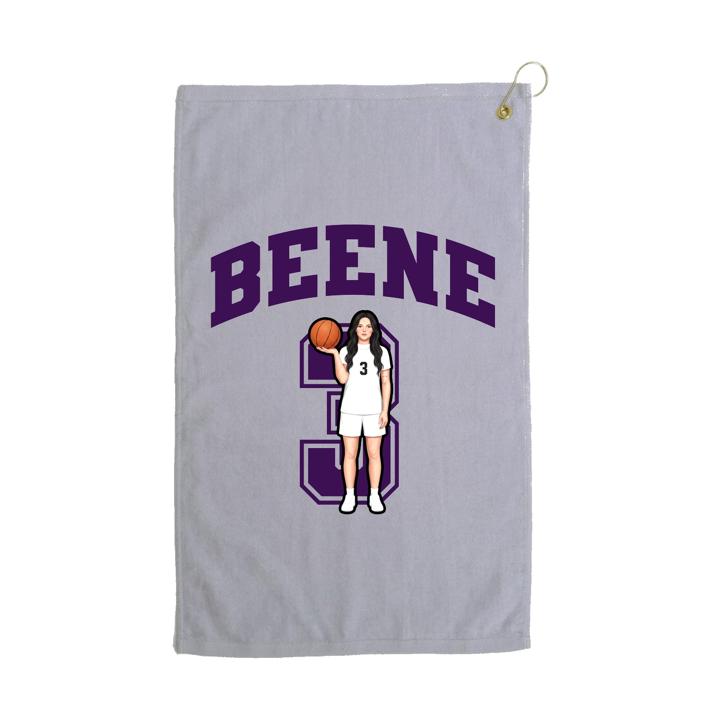 Golf Towel — Number in Grey