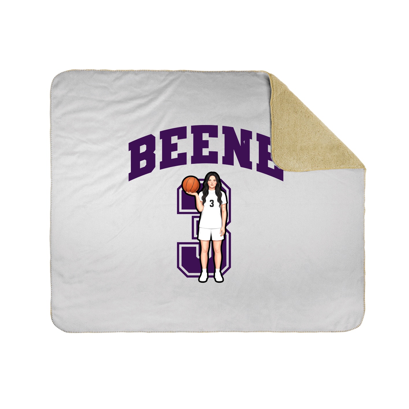 Throw Blanket — Number in White