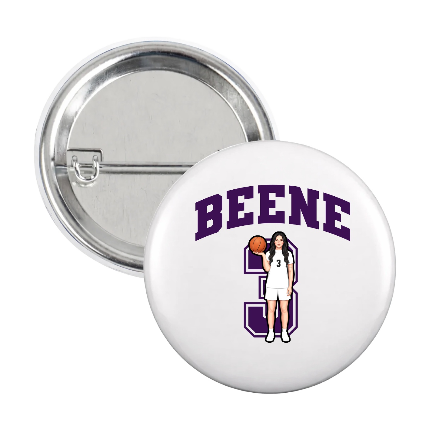 Game Day Button — Number in White