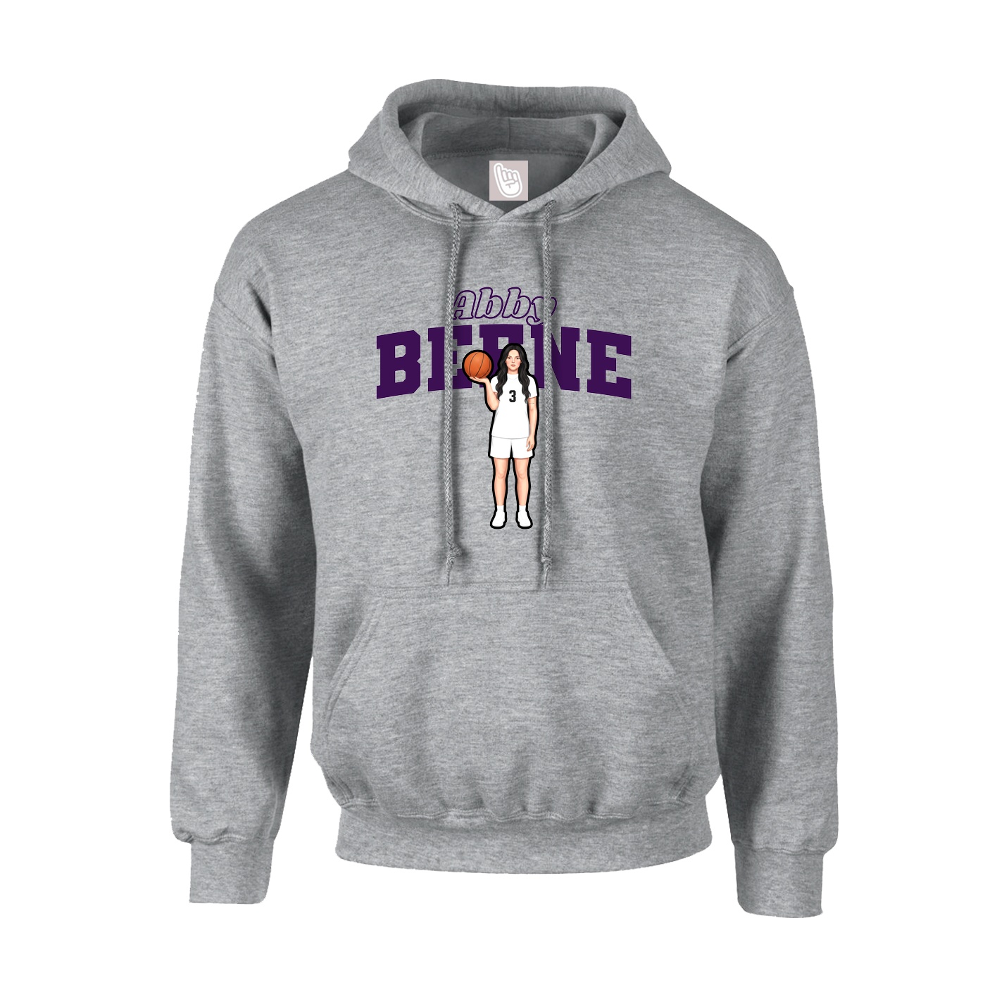 Youth Hoodie — Name Arch in Grey