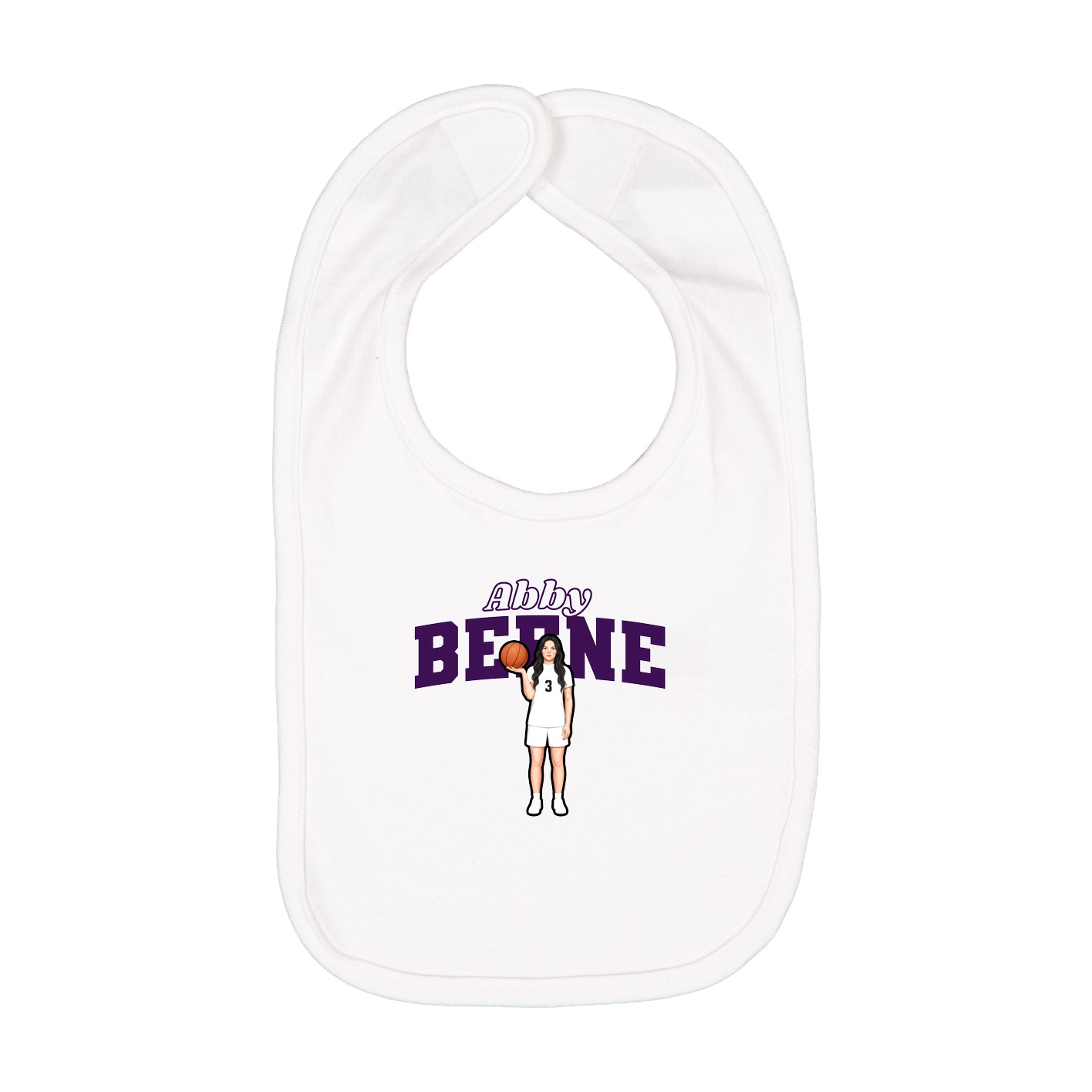 Infant Bib — Name Arch in White