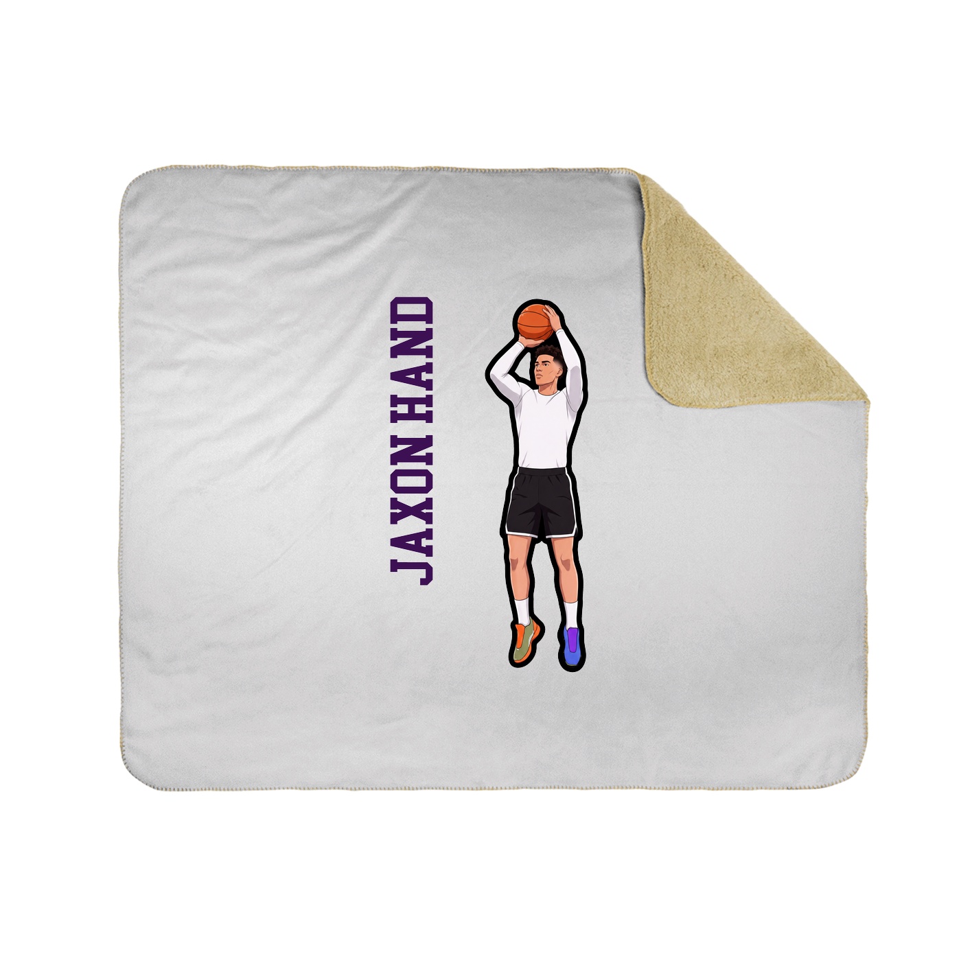 Throw Blanket — Name Vertical in White