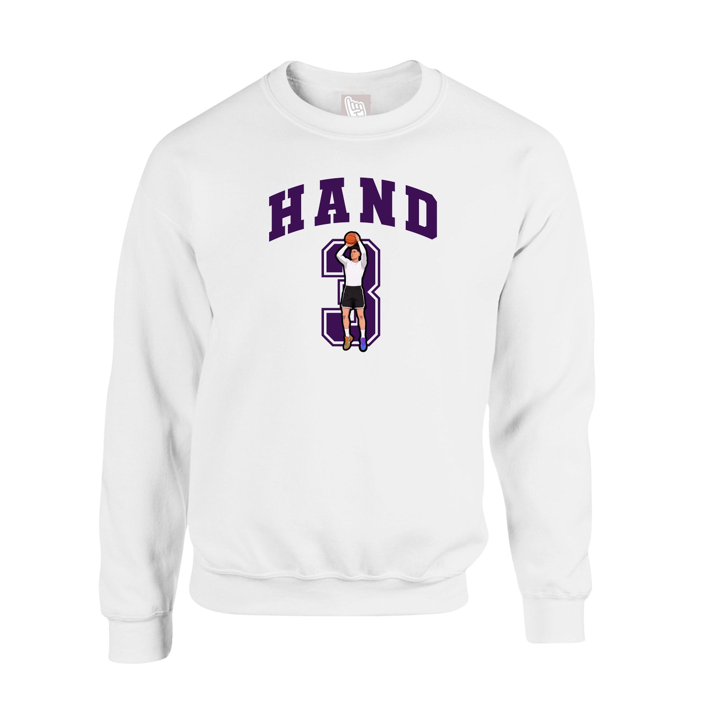 Fleece Crew — Number in White