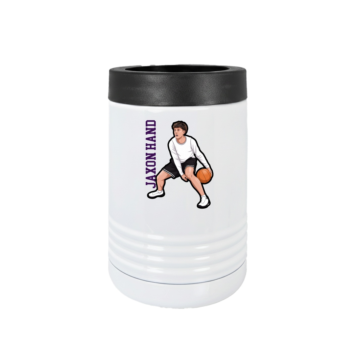 Beverage Holder — Name Vertical in White