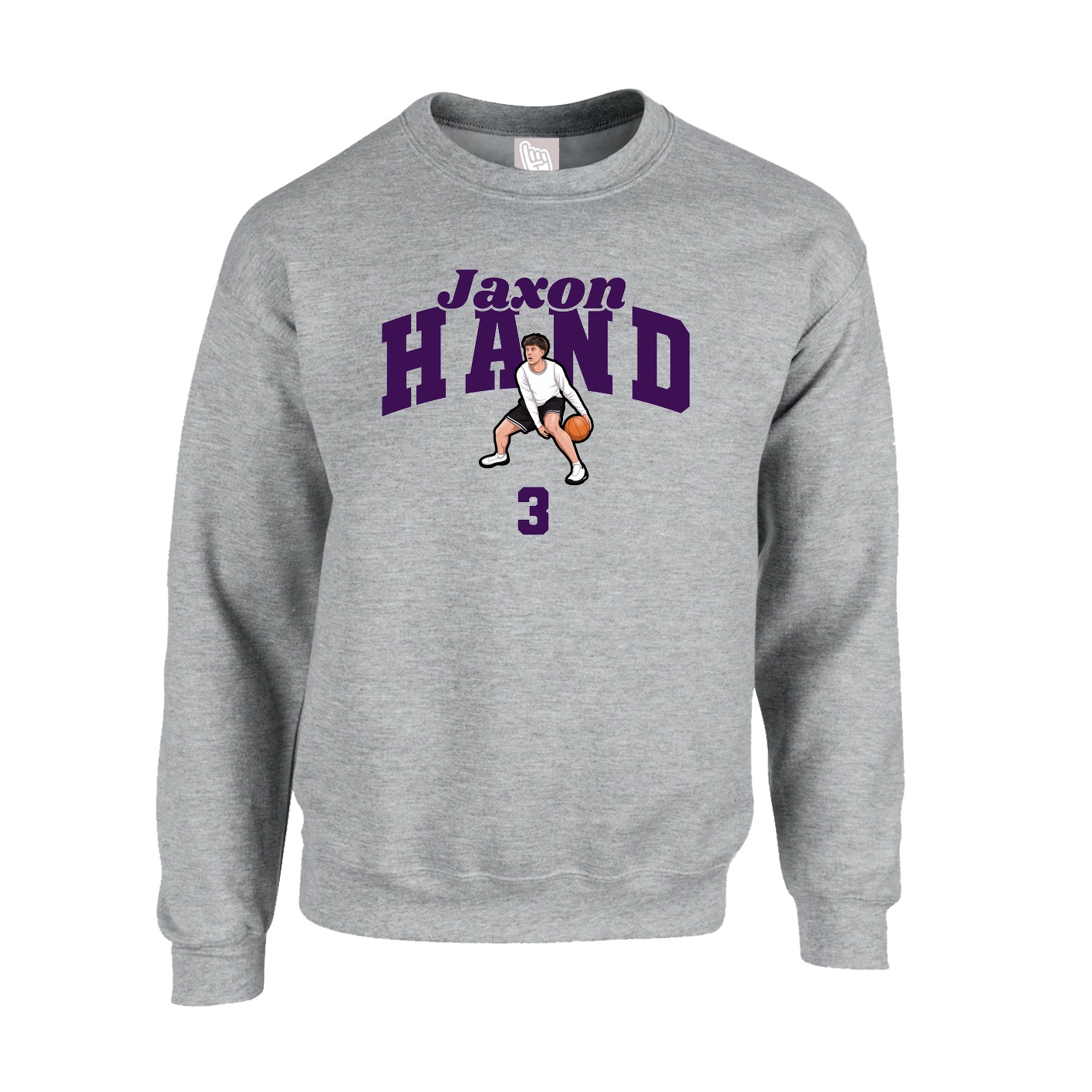 Fleece Crew — Signature Arch in Grey