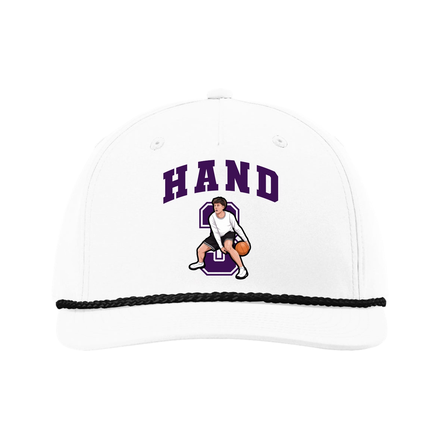 Five-Panel Classic Rope Cap — Number in White