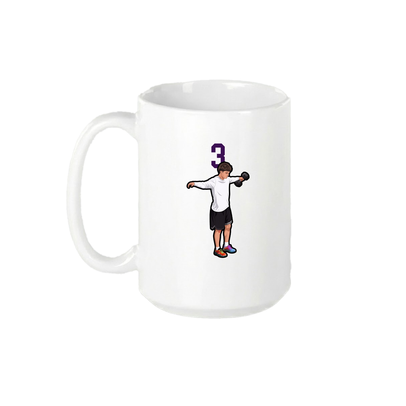 15oz Coffee Mug — Number Top in White