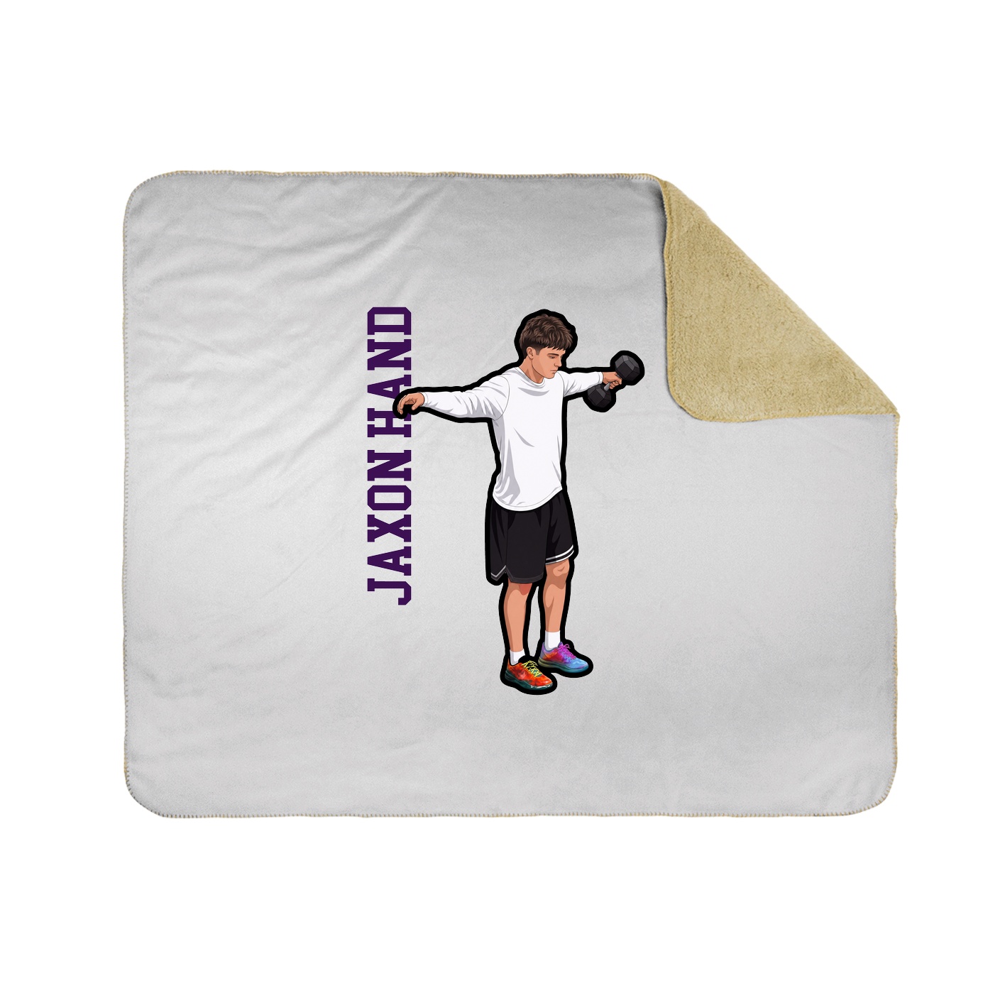 Throw Blanket — Name Vertical in White