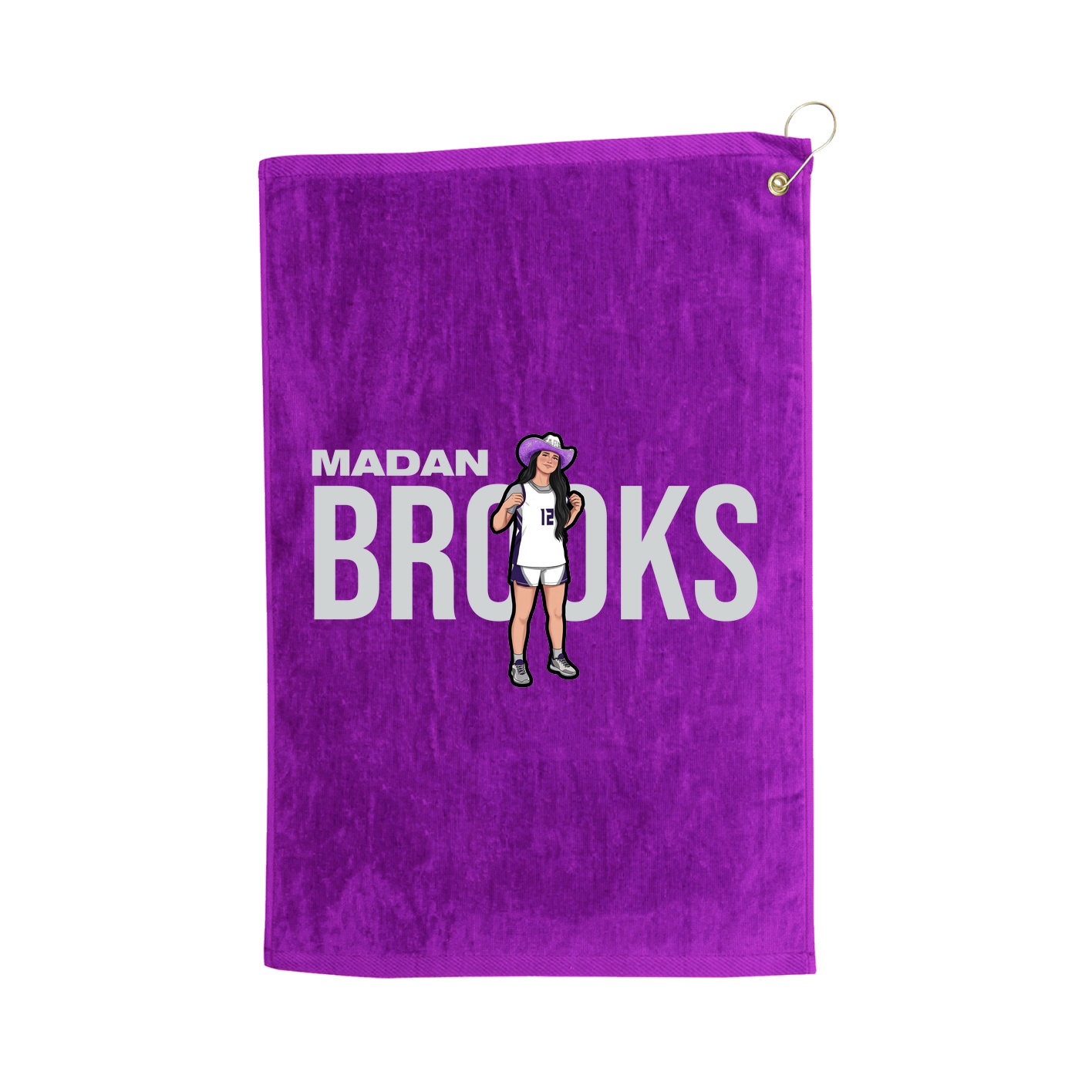 Golf Towel — Player Name in Purple