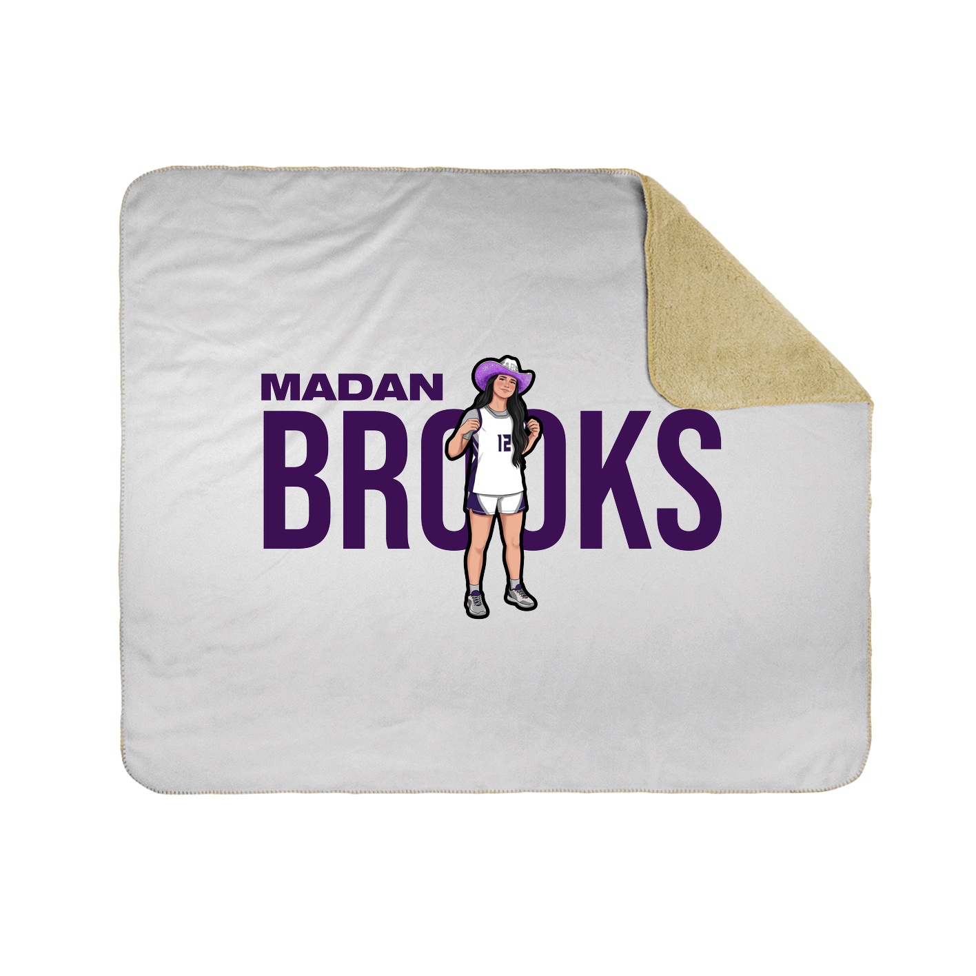 Throw Blanket — Player Name in White