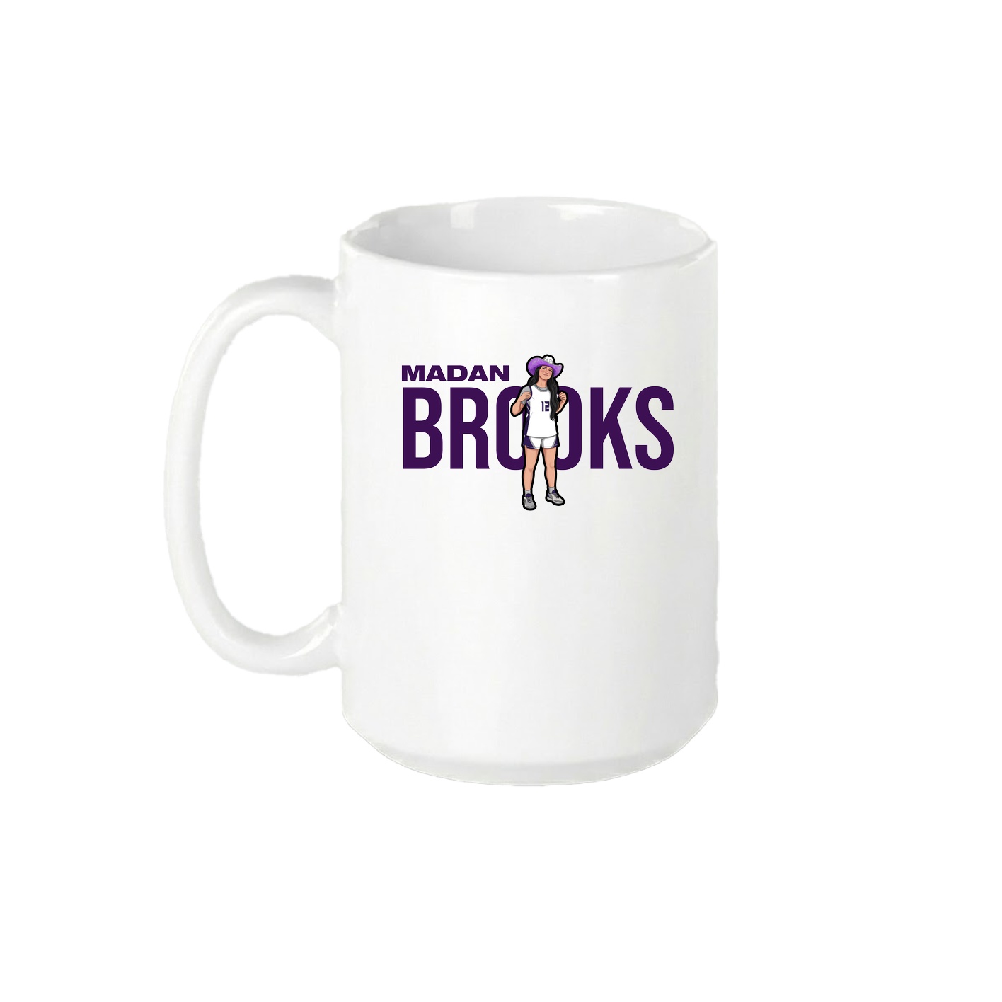15oz Coffee Mug — Player Name in White