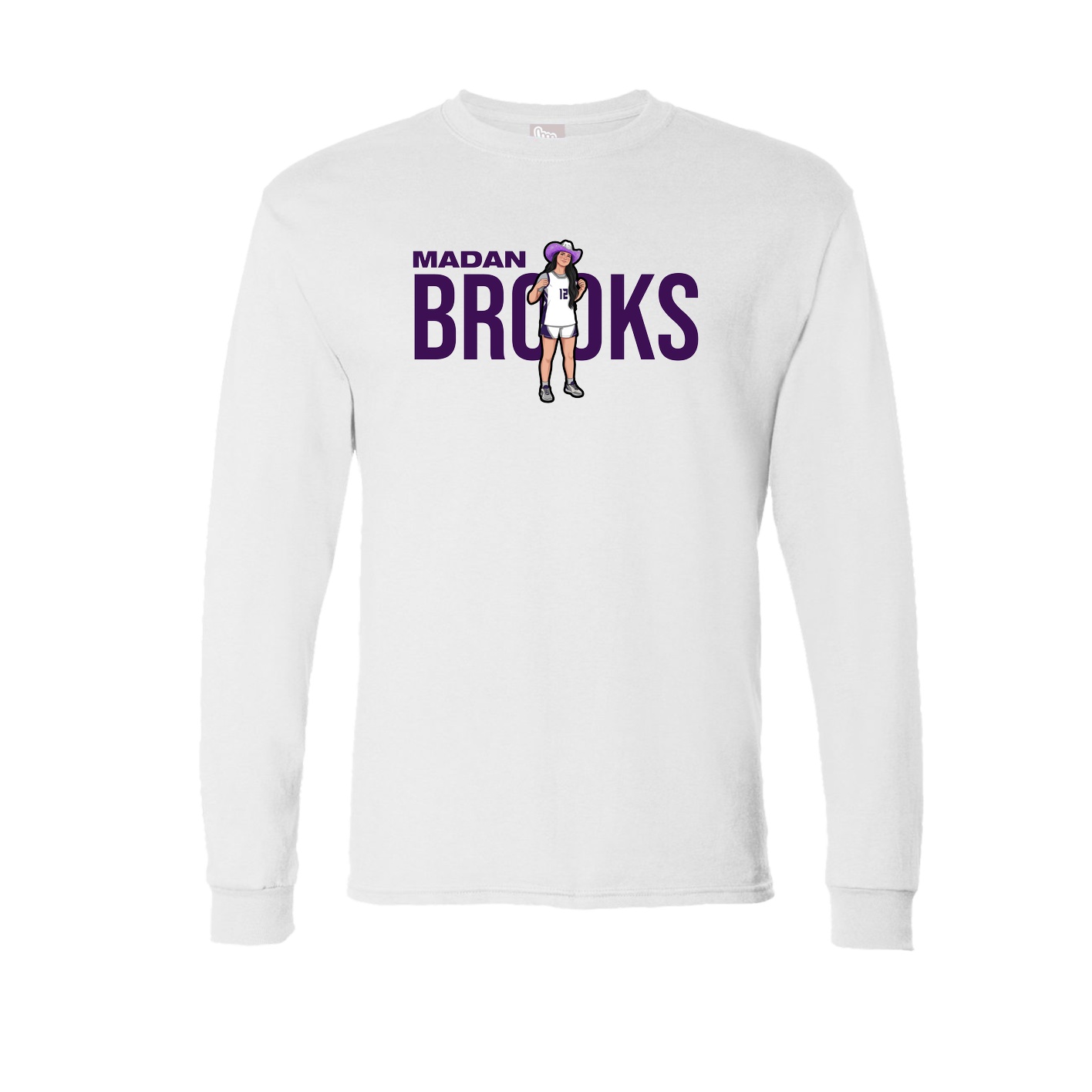 Long Sleeve Tee — Player Name in White