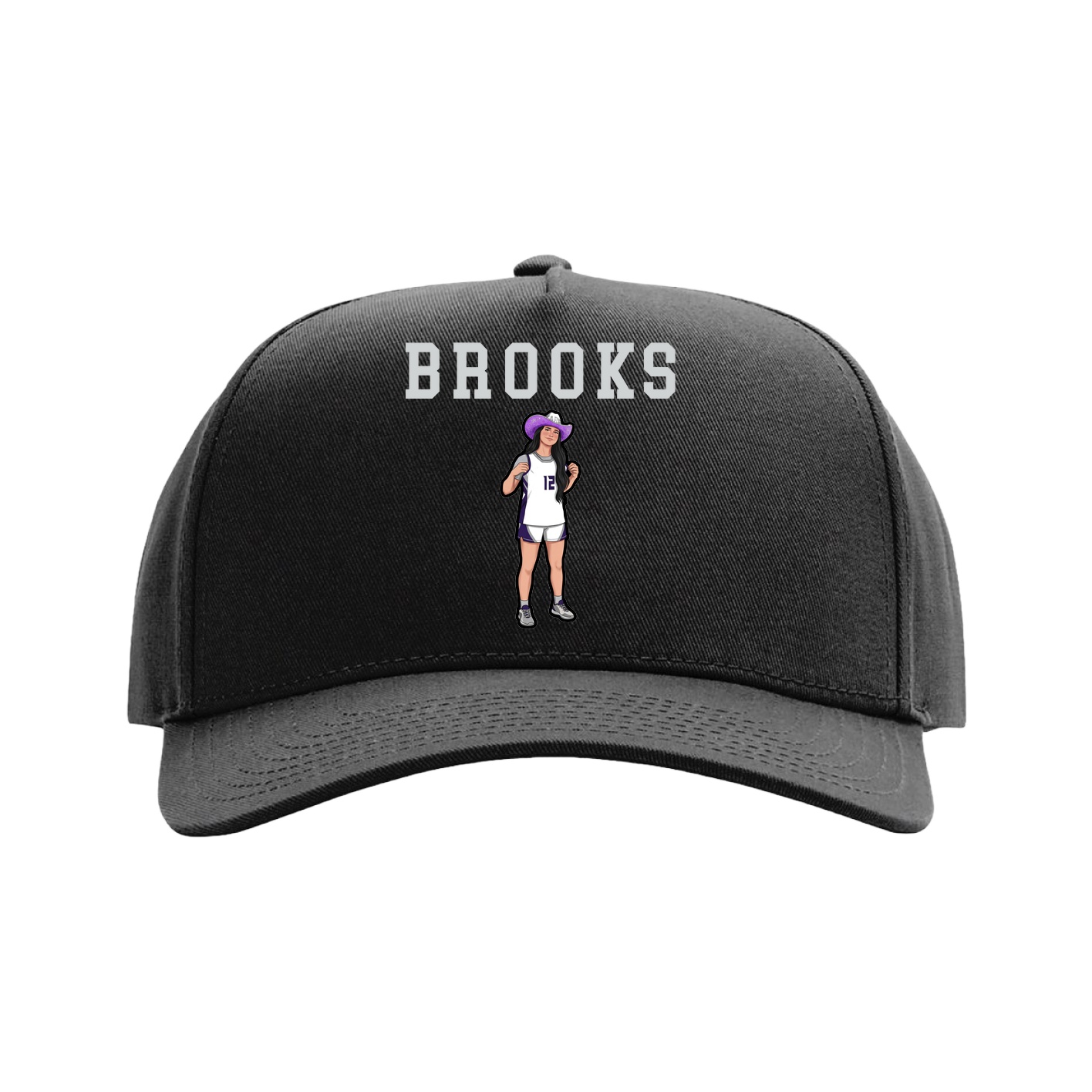 Full Fabric Five-Panel Champ Cap — Shirsey in Black