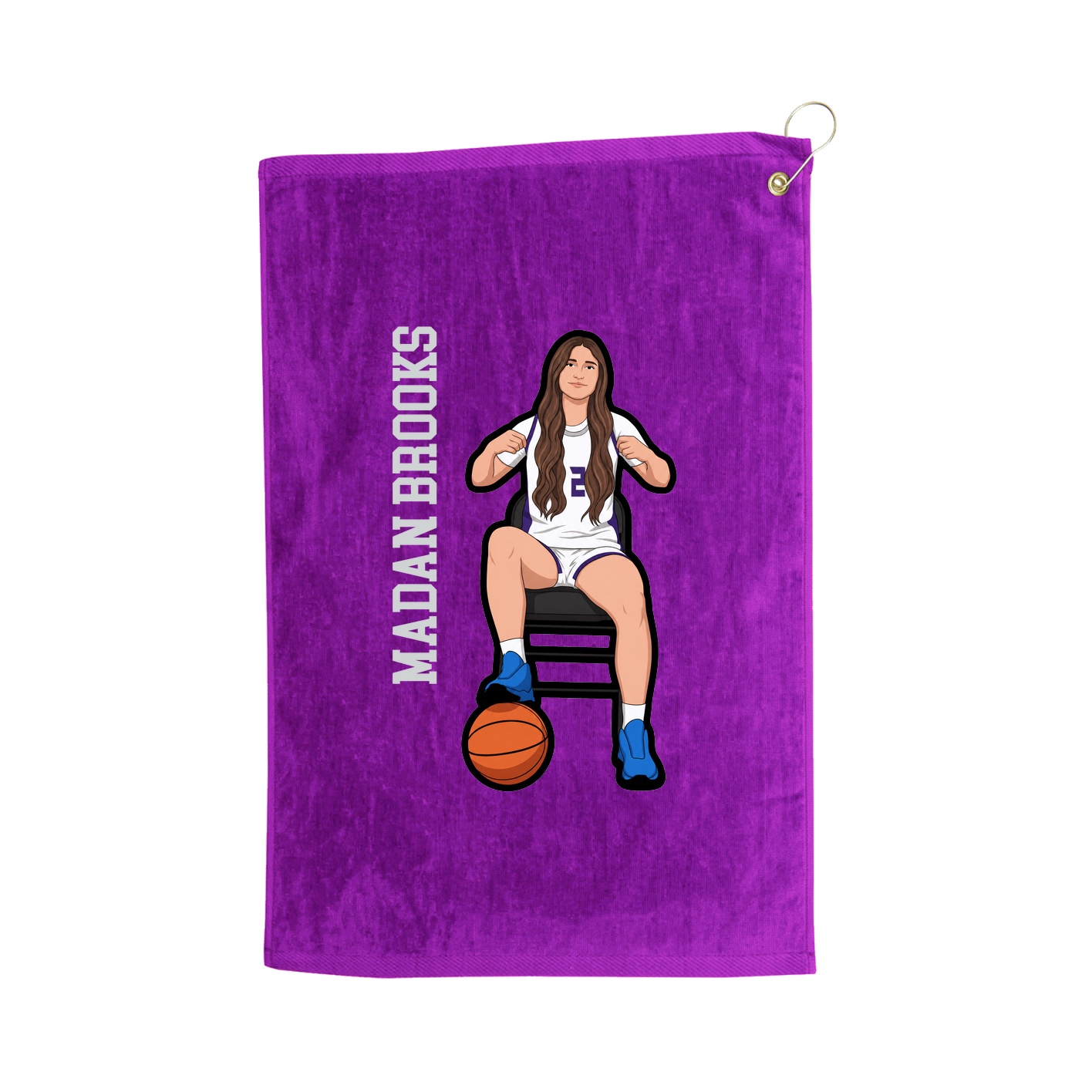 Golf Towel — Name Vertical in Purple