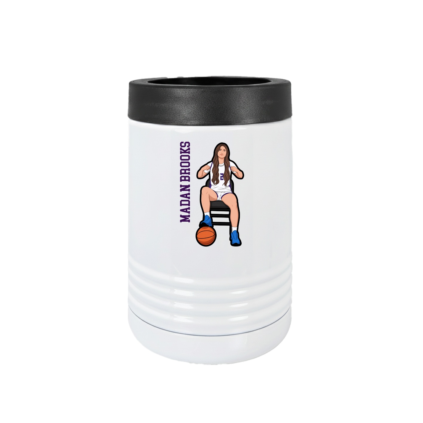 Beverage Holder — Name Vertical in White