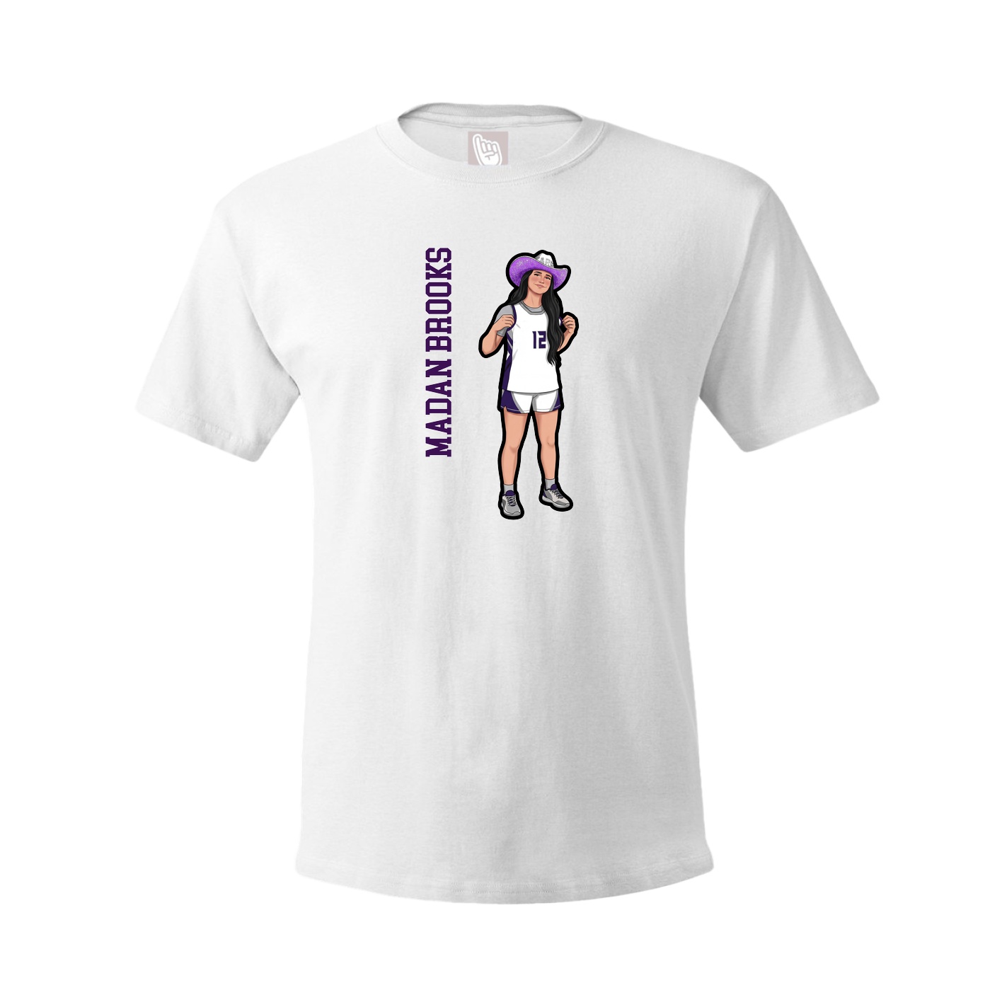 Tee — Name Vertical in White