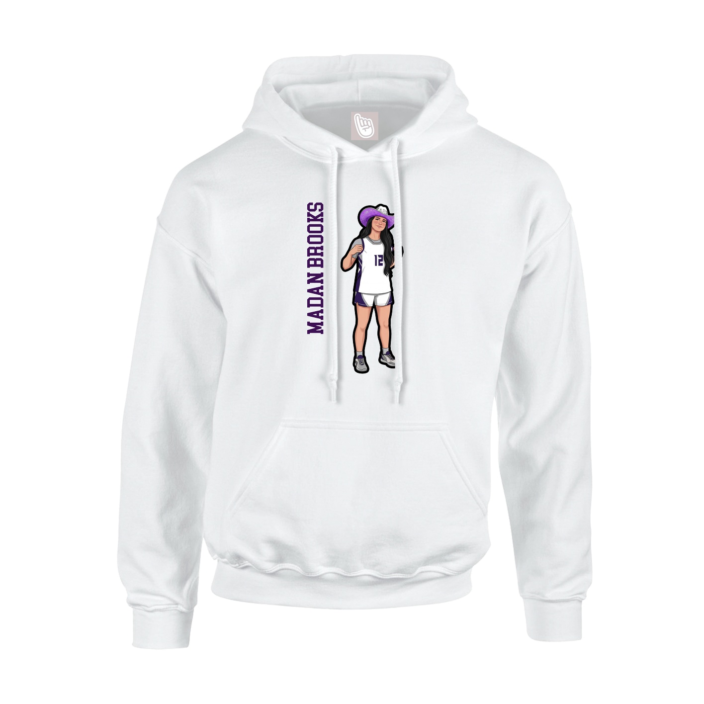Hoodie — Name Vertical in White