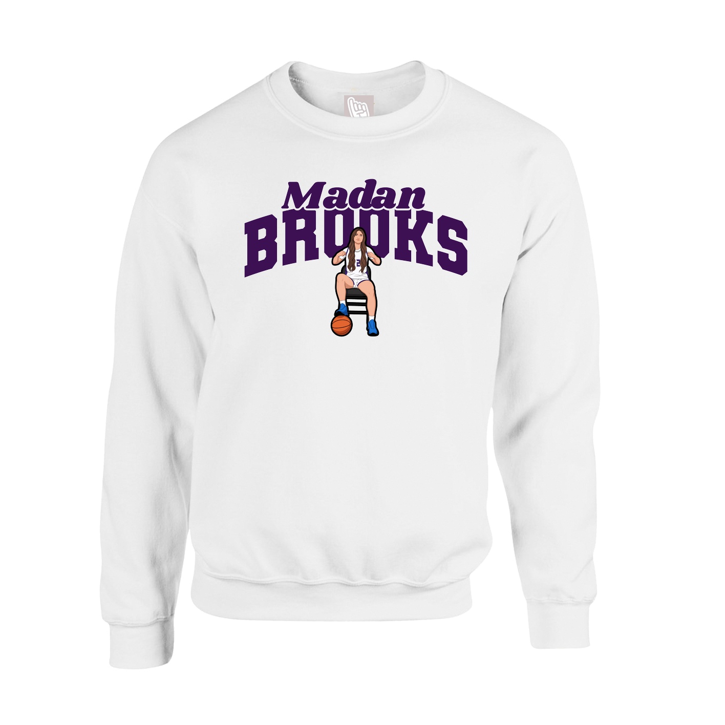 Fleece Crew — Signature Arch in White