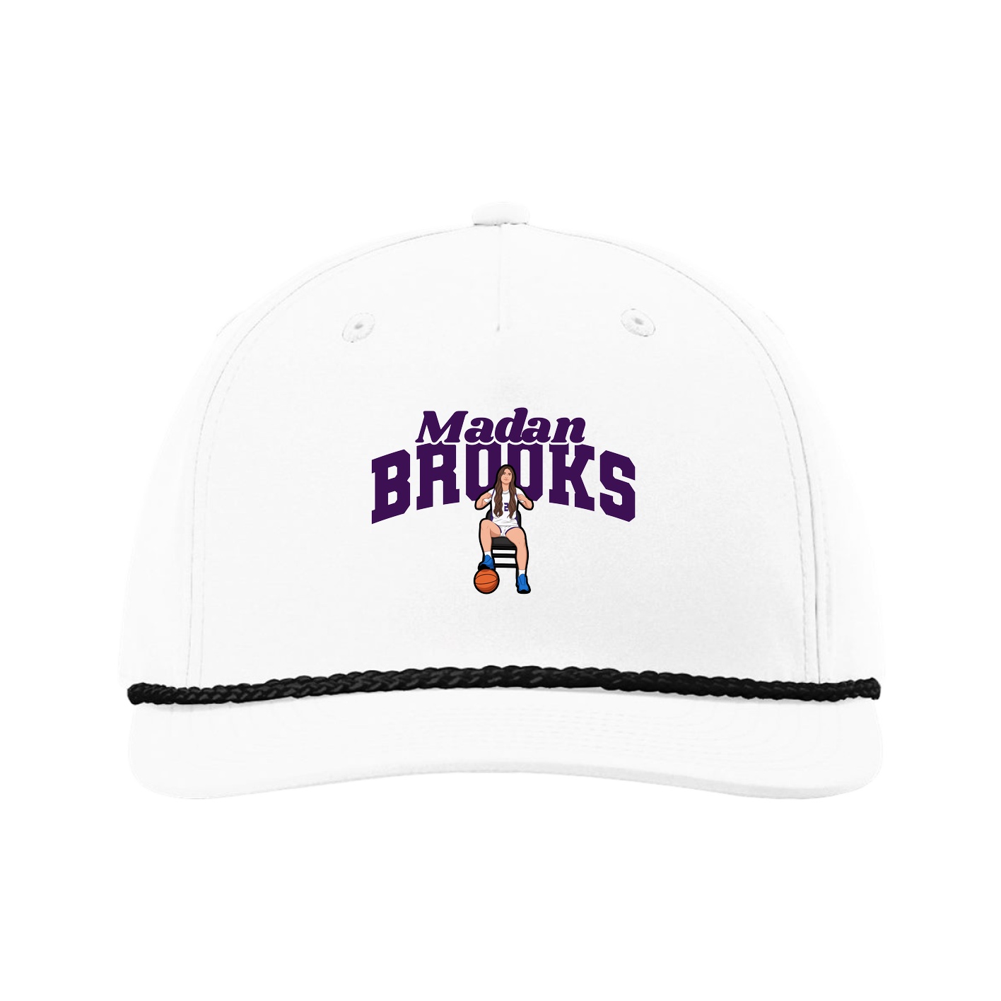 Five-Panel Classic Rope Cap — Signature Arch in White
